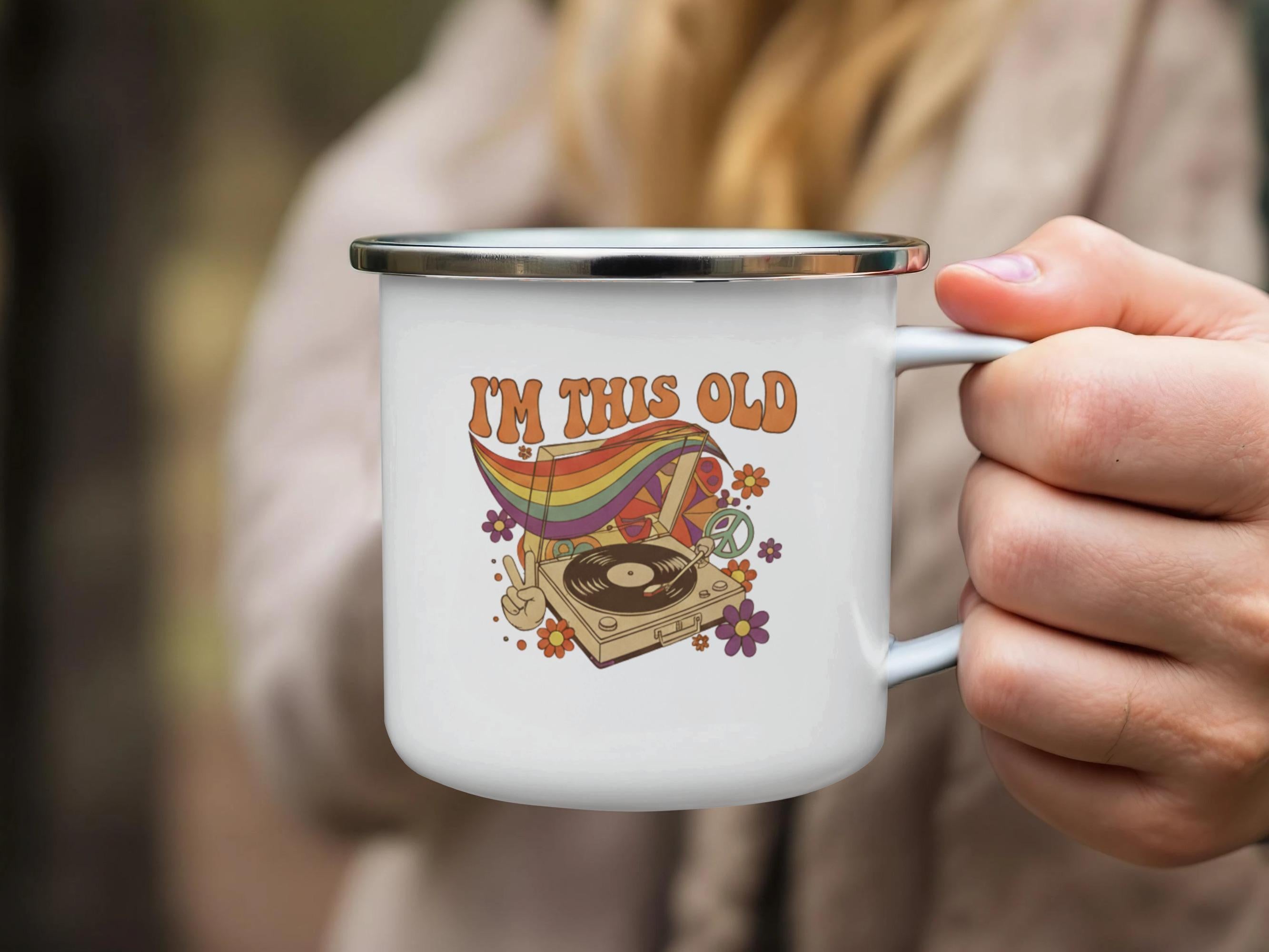 Retro I'm This Old Mug, Vinyl Record Vintage Design Mug, Nostalgic Gift for Music Lovers, Fun Boom Box Mug, Unique Coffee Cup