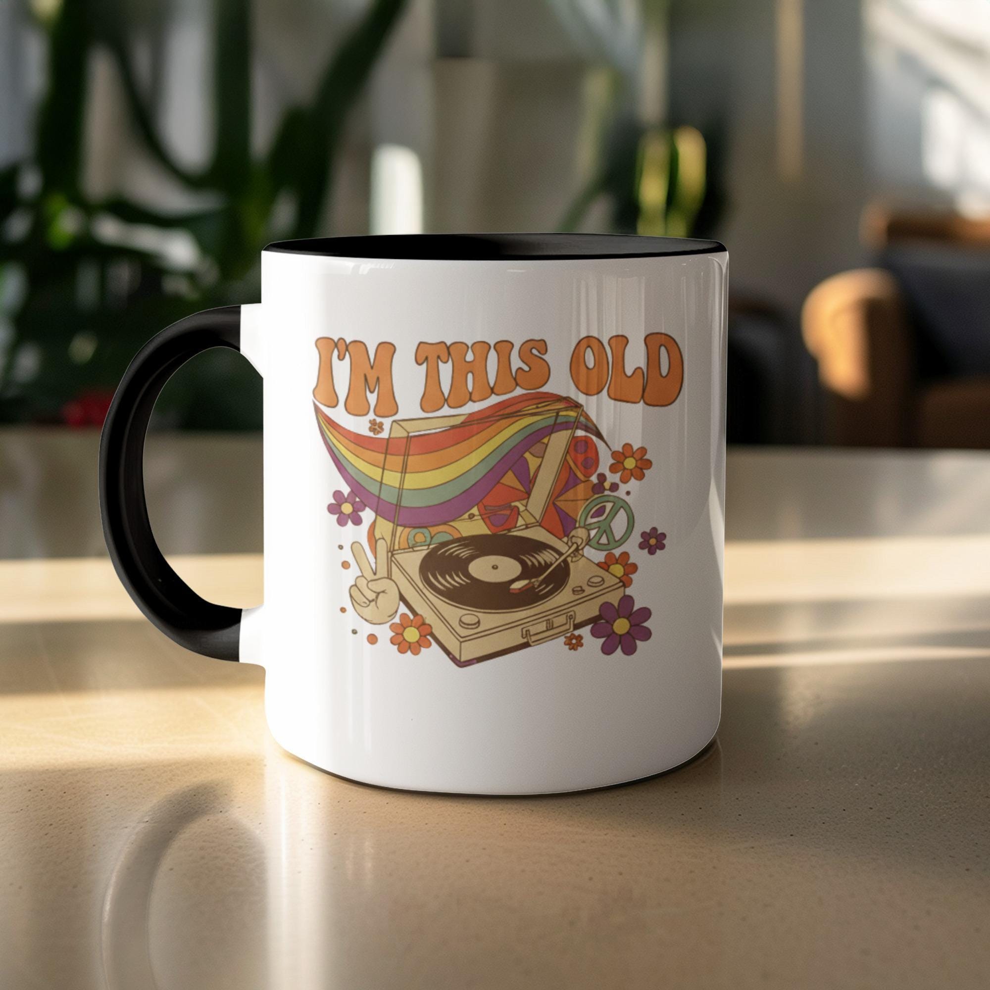 I'm This Old Mug, Retro Music Mug, 70s Vintage Decor, Funny Nostalgic Gift, Cool Coffee Mug, Unique Gift for Music Lovers
