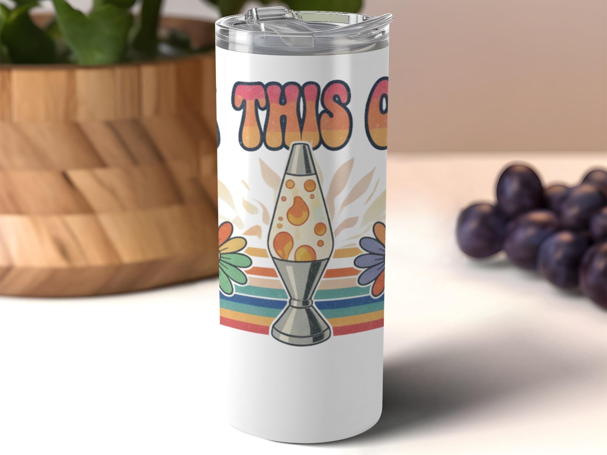 Retro Lava Lamp Tumbler, Vintage Inspired Drinkware, Fun Drinking Cup, Unique Gift Idea, Colorful Travel Mug, Groovy Beverage Container