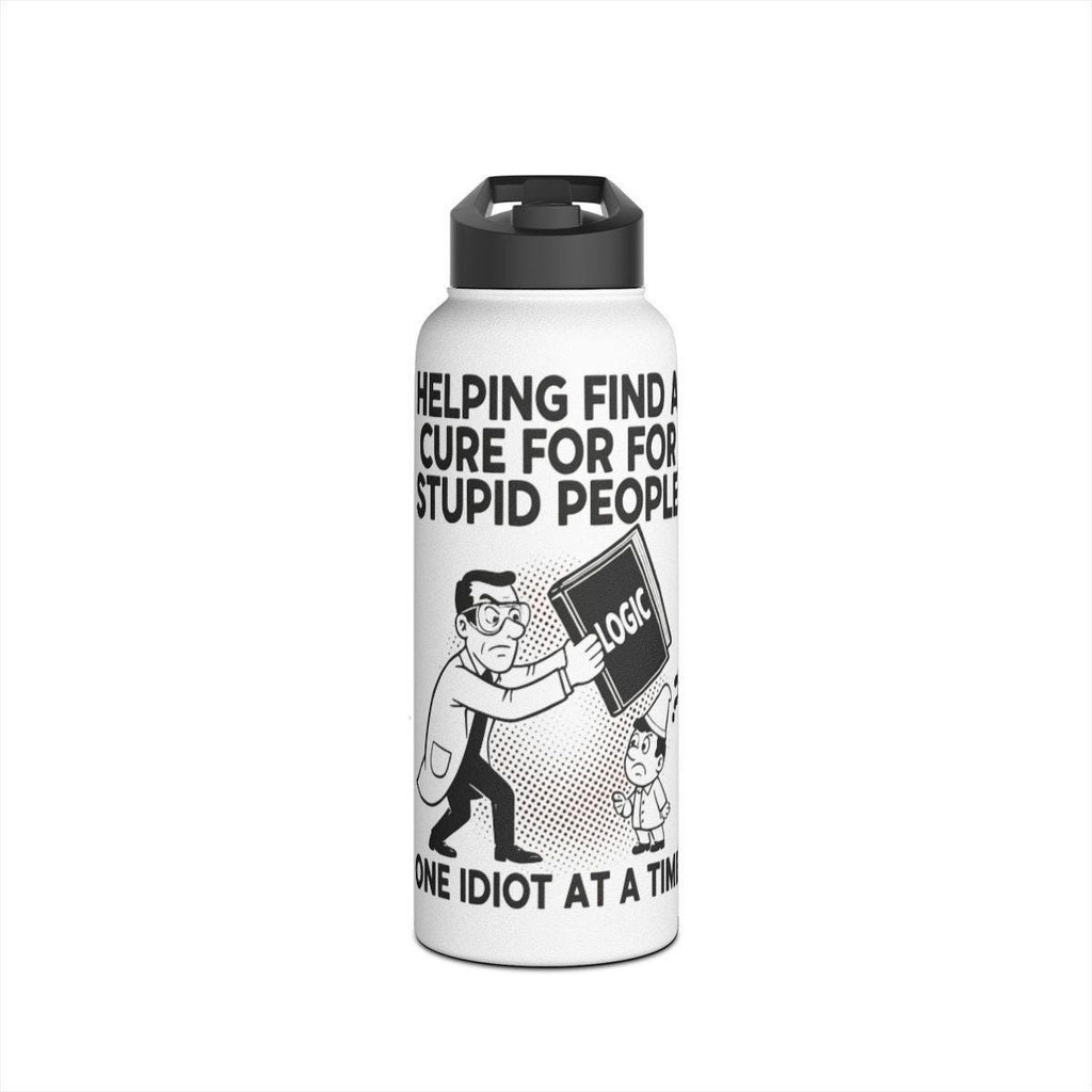 Funny Insulated Water Bottle, Logic Theme Travel Mug, Unique Gift for Friends, Stainless Steel Thermos Flask, Reusable Drink Container