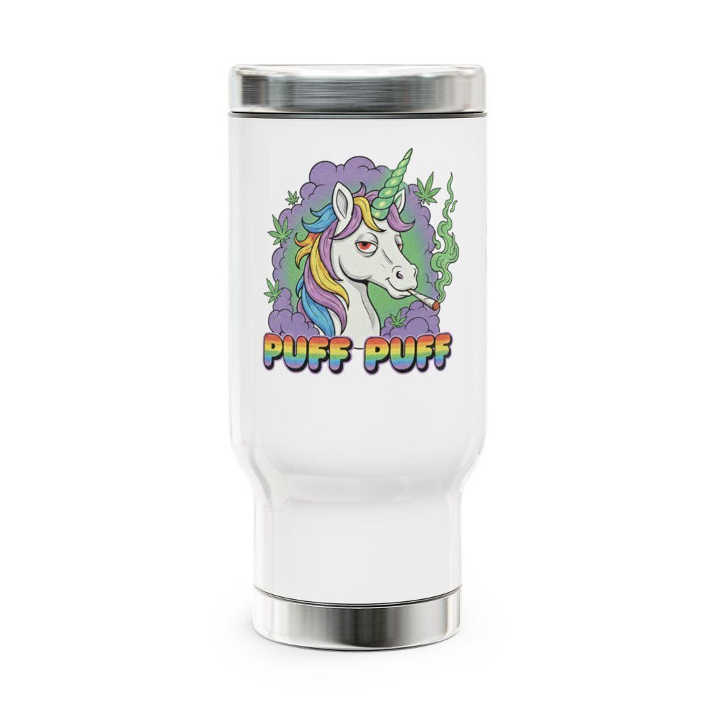 Unicorn Travel Mug, Funny Puff Puff Quote Tumbler, Rainbow Unicorn Coffee Cup, Cute Mythical Creature Mug, Gift for Unicorn Lovers