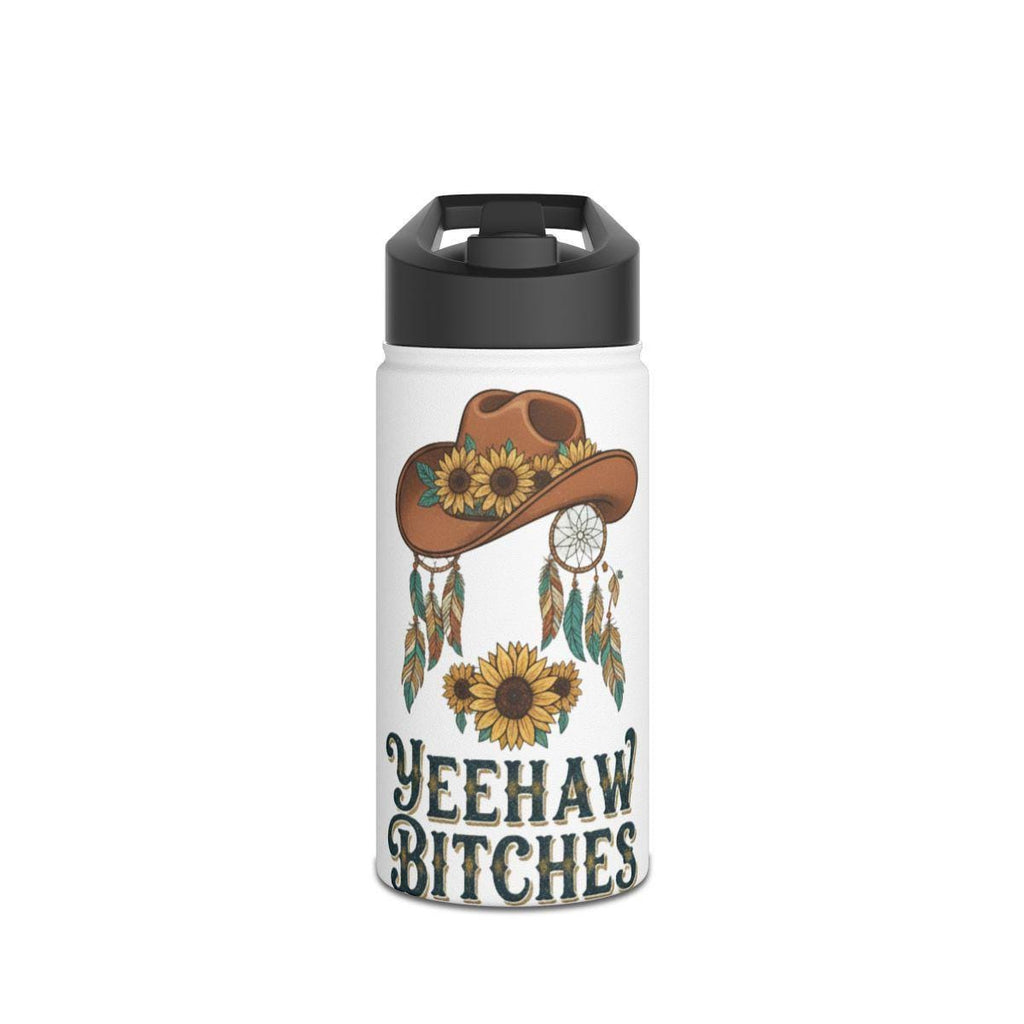 Yeehaw Bitches Water Bottle, Sunflower Dreamcatcher Design, Western Cowboy Hat, Fun Country Flask, Gift For Cowgirls