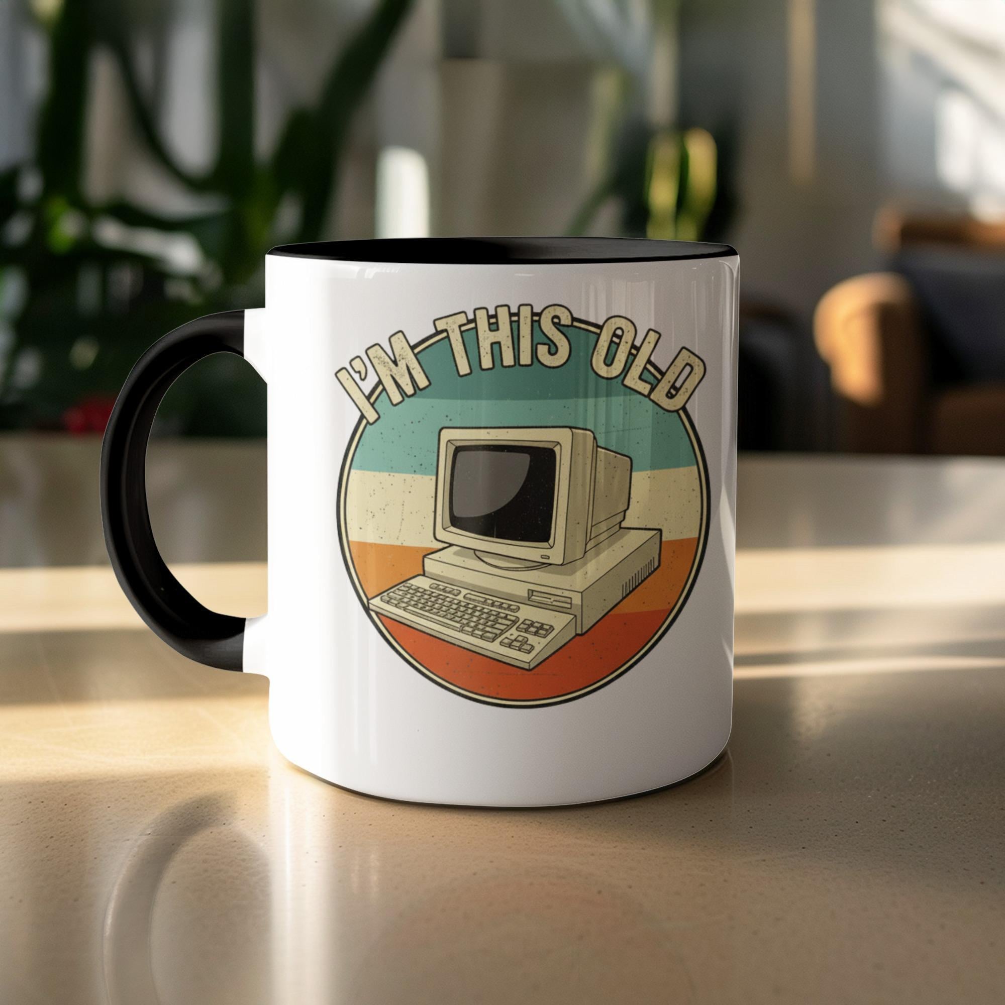 Retro Computer Mug, Funny I'm This Old Mug, Vintage Geek Gift, Nostalgic Coffee Cup, Unique Gift for Computer Geeks