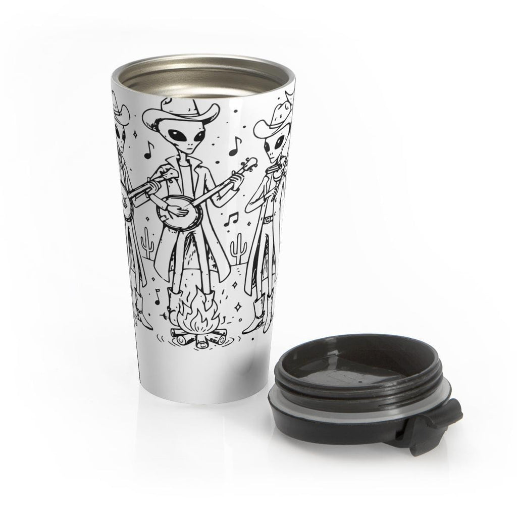 Alien Cowboy Tumbler, Unique Stainless Steel Travel Mug, Fun Alien Design Cup, Space Themed Drinkware, Quirky Alien Gift Idea