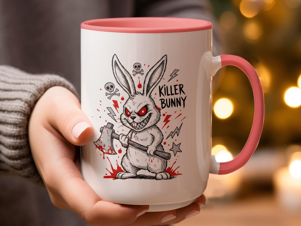 Killer Bunny Coffee Mug, Funny Rabbit Mug, Horror Bunny Mug, Unique Coffee Cup, Gift for Rabbit Lovers, Scary Bunny Mug