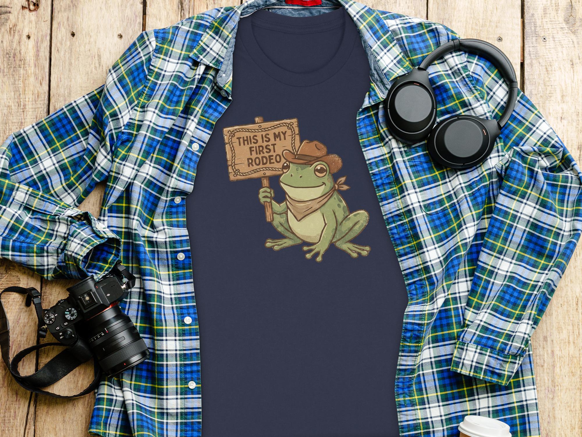 Funny Frog Rodeo T-Shirt, Cute Animal Graphic Tee, Humorous Frog Lover Shirt, Unique Casual Wear, Great Gift for Friends and Family