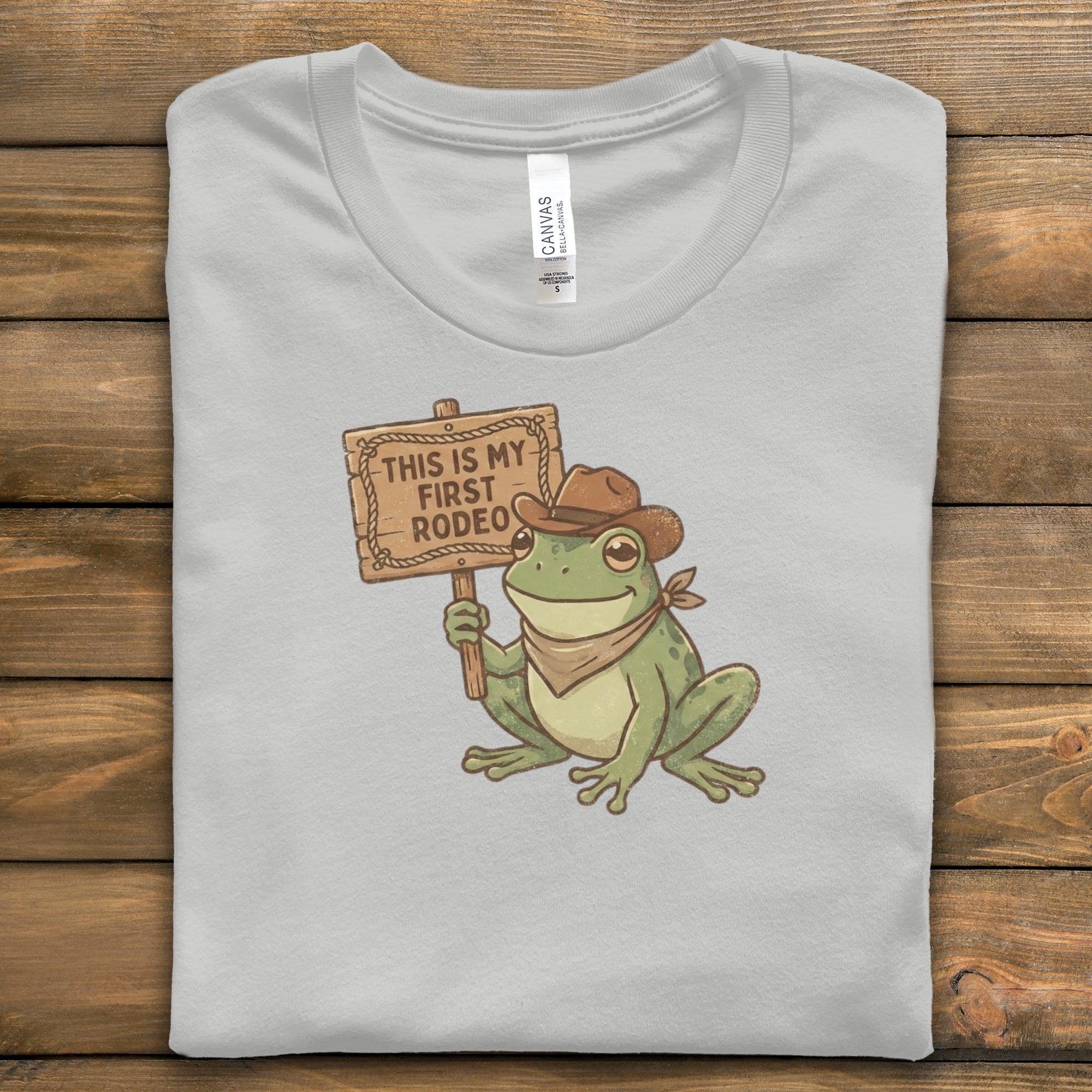 Funny Frog Shirt, First Rodeo Graphic Tee, Cute Frog T-Shirt, Animal Lover Gift, Humorous Novelty Shirt, Casual Outfit Top