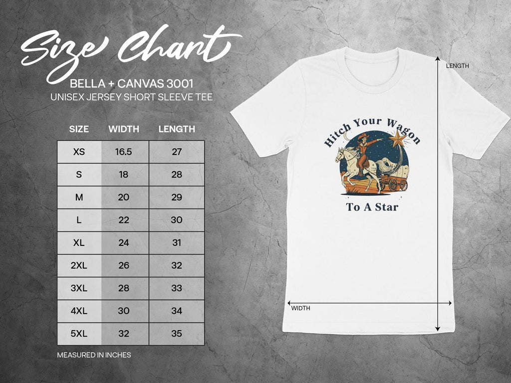 Hitch Your Wagon To A Star T-Shirt, Inspirational Slogan Tee, Graphic Tee Shirt, Positive Message Top, Casual Wear, Size Chart Included