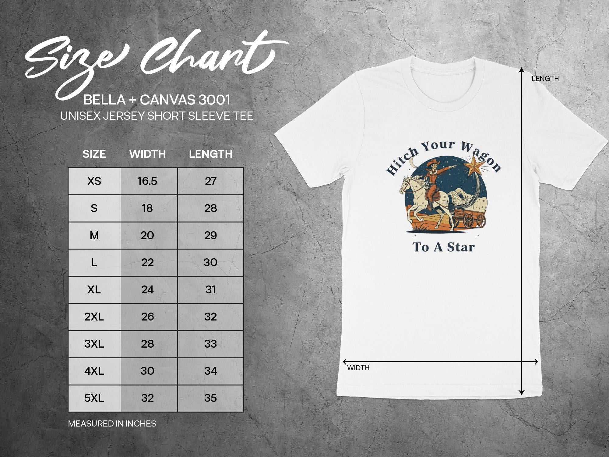 Hitch Your Wagon To A Star T-Shirt, Inspirational Slogan Tee, Graphic Tee Shirt, Positive Message Top, Casual Wear, Size Chart Included