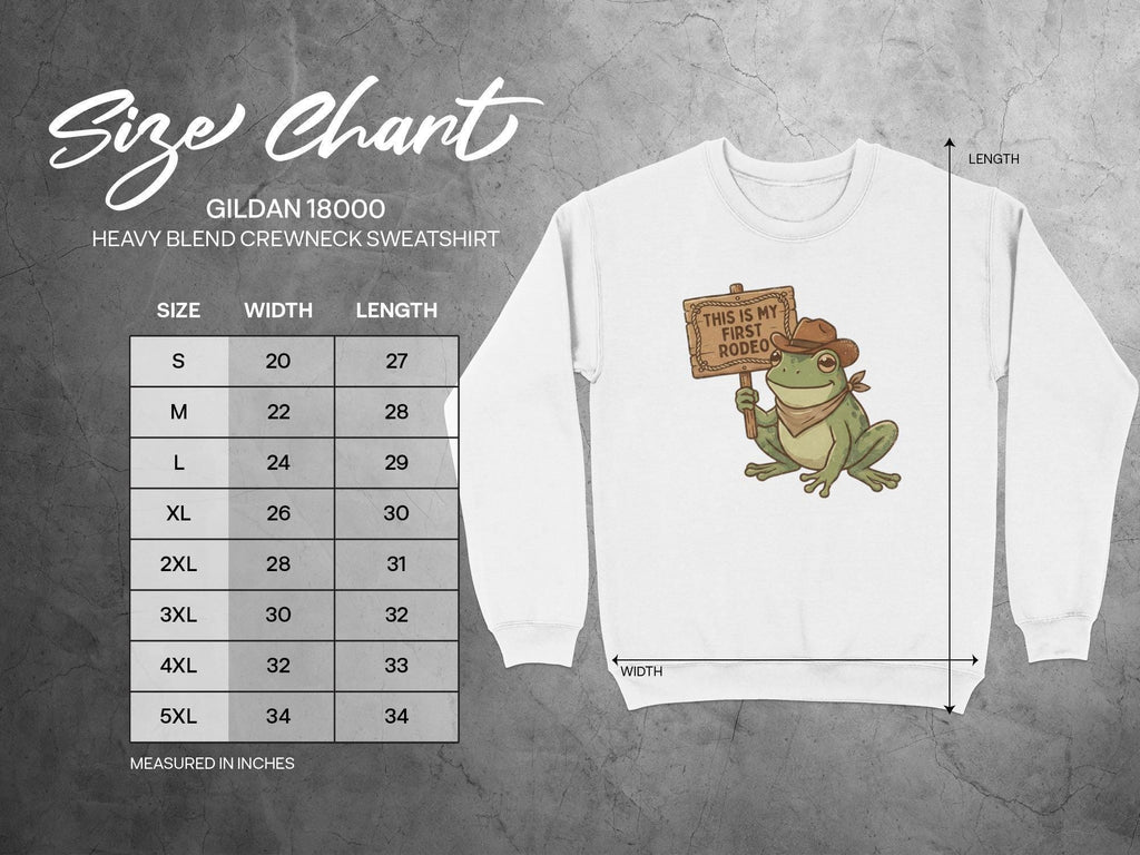 Funny Frog Sweatshirt, This is My First Rodeo, Cute Animal Print, Unique Gift Idea, Cozy Crewneck, Cute Graphic Sweater
