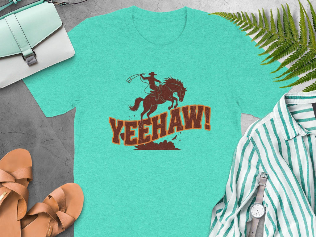 Yeehaw Cowboy T-Shirt, Western Rodeo Shirt, Country Style Graphic Tee, Gift for Cowboy Lovers, Rodeo Themed Apparel