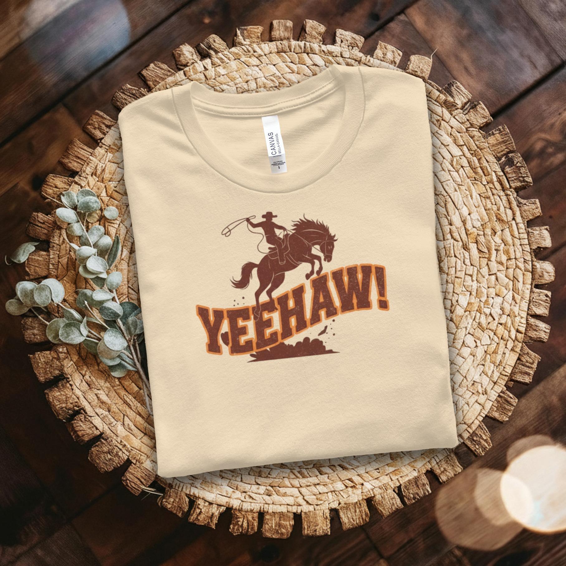 Yeehaw Cowboy T-Shirt, Western Rodeo Graphic Tee, Vintage Ranch Shirt, Country Cowgirl Fashion, Rustic Horse Riding Top, Unisex Fit