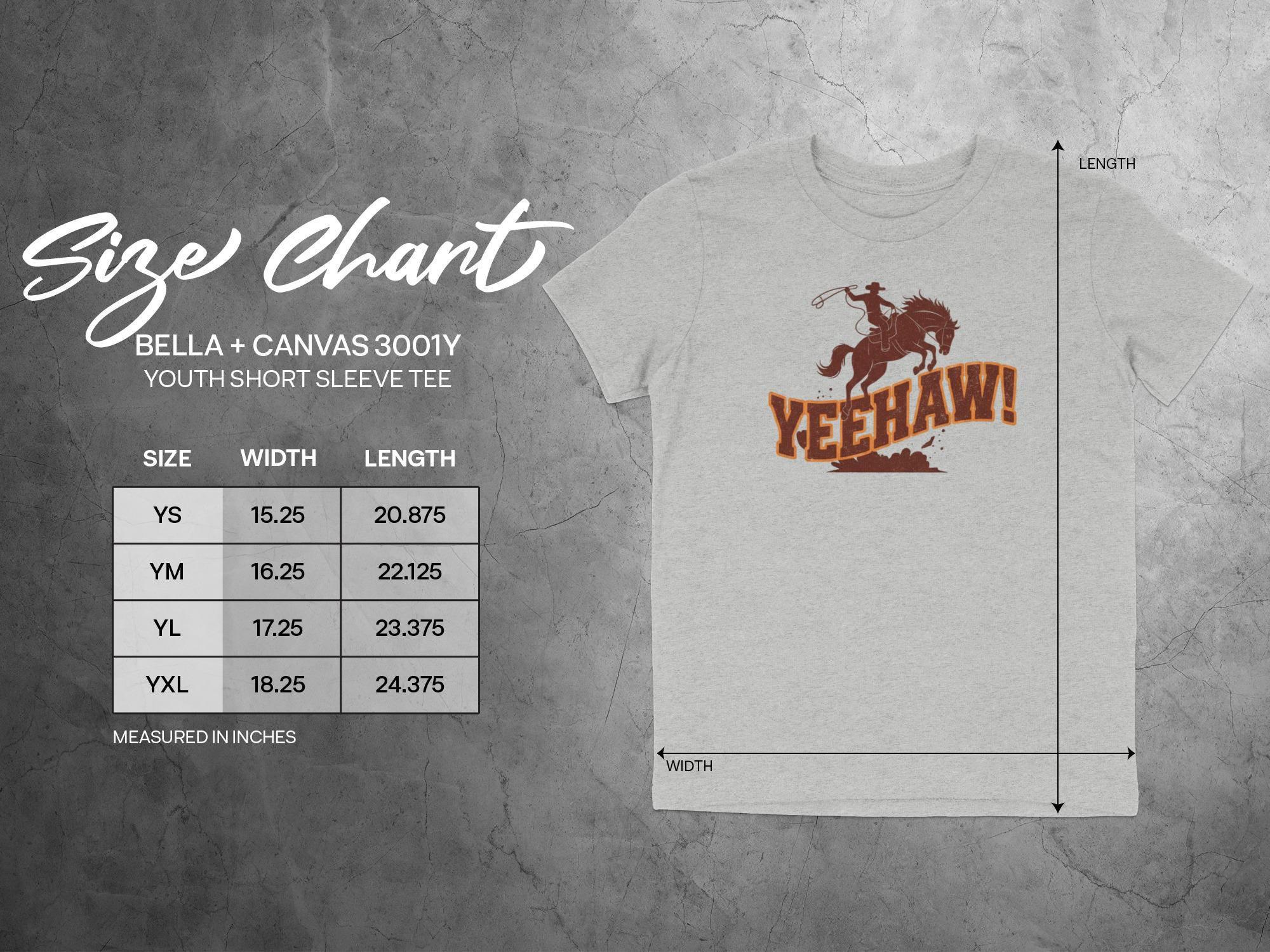 Yeehaw Cowboy Youth T-Shirt, Western Graphic Tee for Kids, Country Style Children Shirt, Cute Rodeo Design for Boys Girls