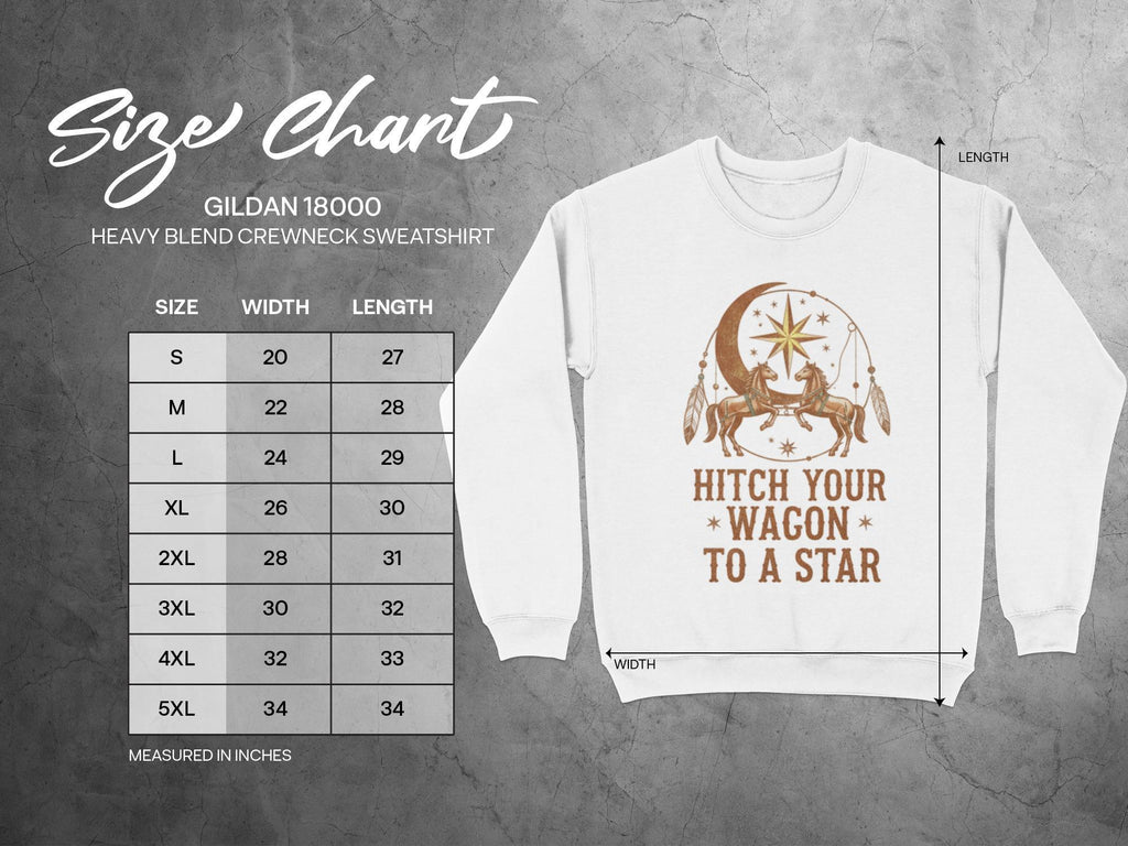 Hitch Your Wagon to a Star Sweatshirt, Motivational Graphic Crewneck, Inspirational Quote Shirt, Unisex Casual Pullover