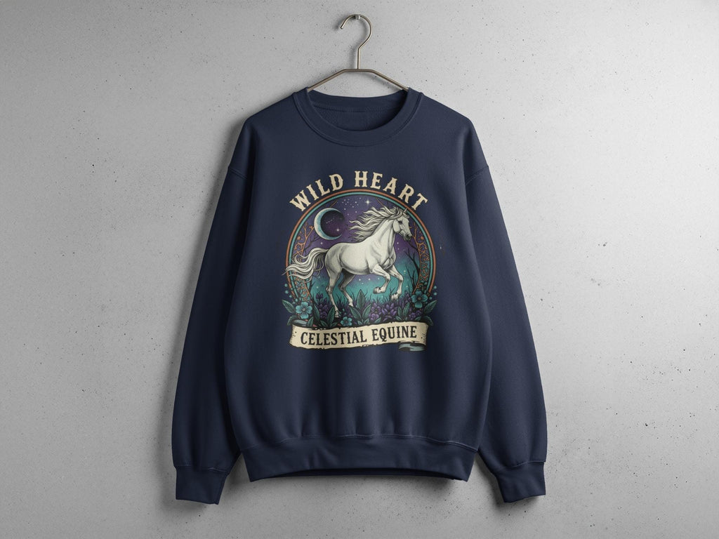 Wild Heart Celestial Equine T-Shirt, Horse Lover Tee, Unique Graphic T Shirt, Artistic Animal Tee, Nature Inspired Shirt, Trending Design