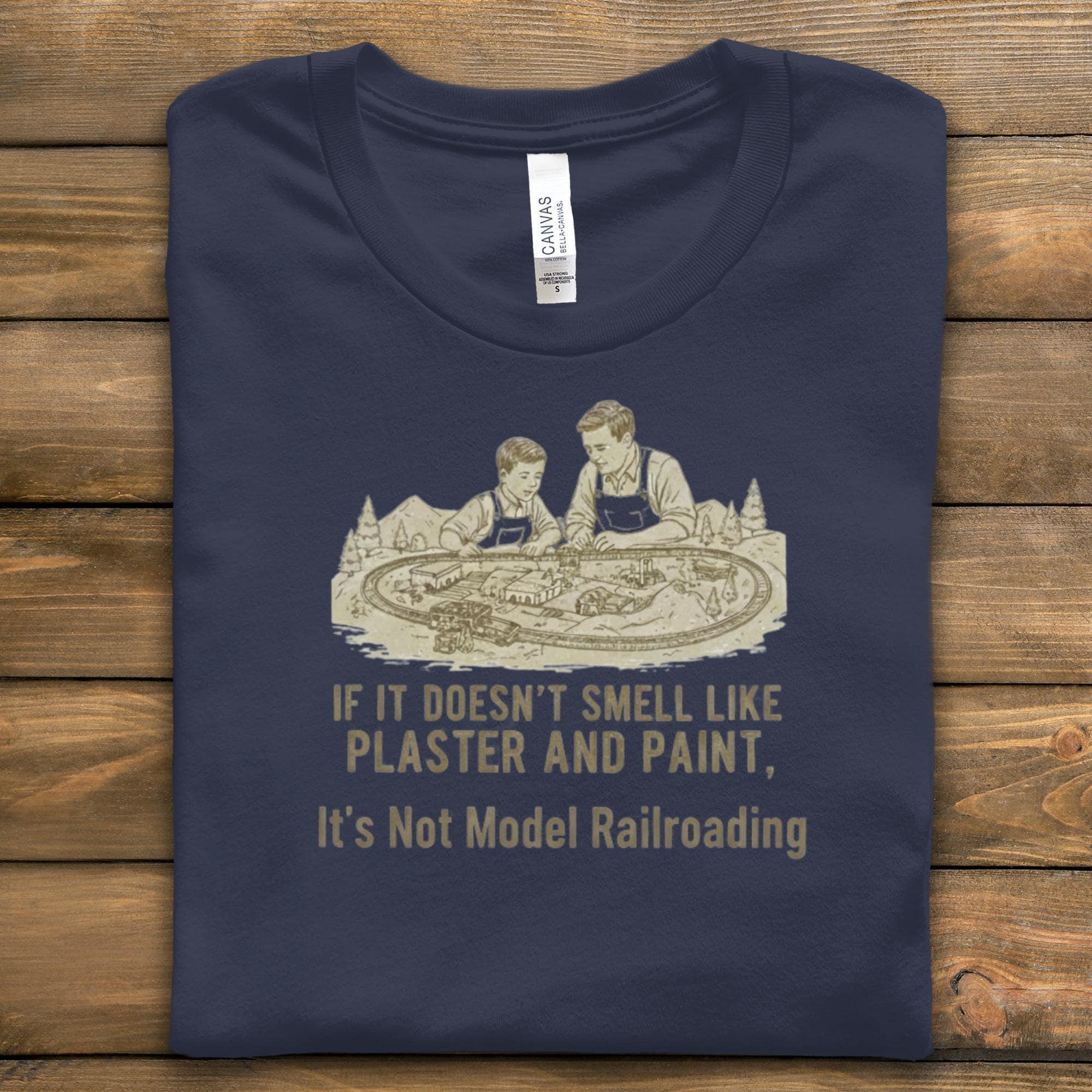 Model Railroading T-Shirt, Plaster and Paint Shirt, Train Hobby Tee, Dad Son Shirt, Railroad Gift, Hobbyist Shirt, Gift for Train Lovers