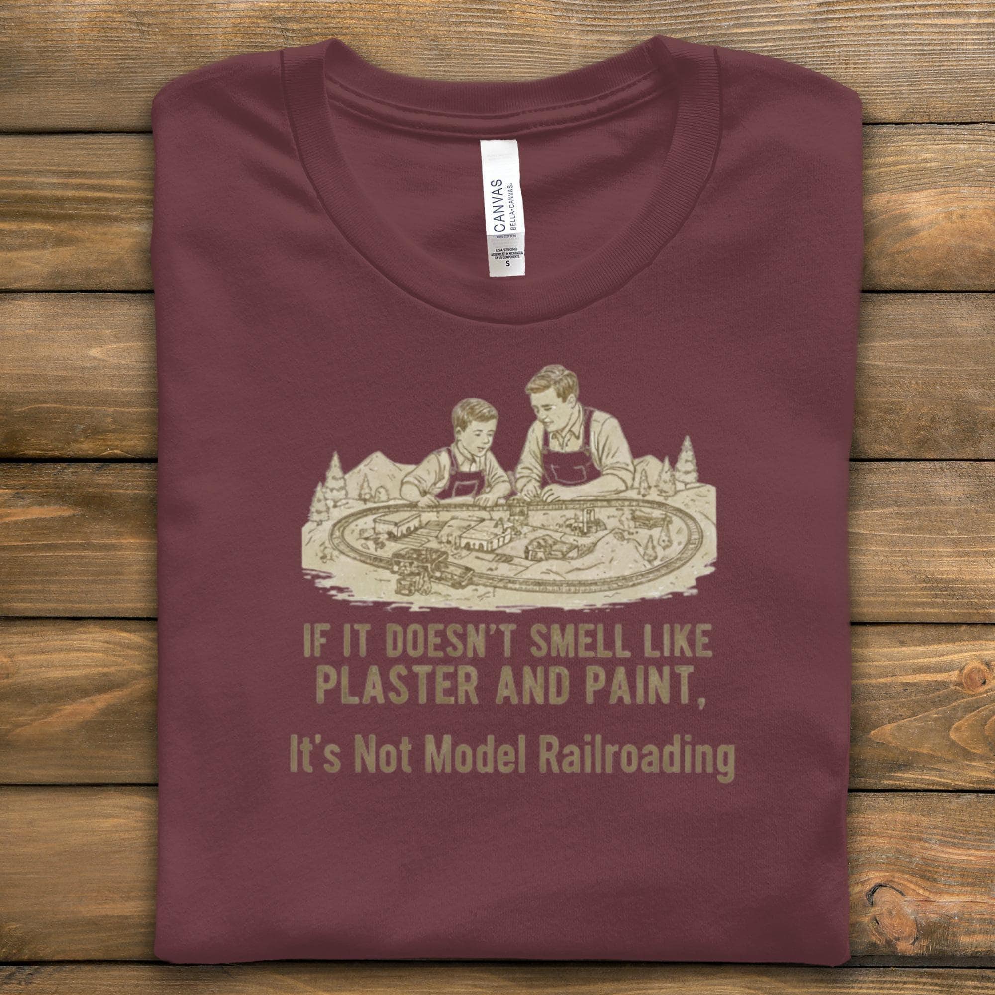 Model Railroading T-Shirt, Plaster and Paint Shirt, Train Hobby Tee, Dad Son Shirt, Railroad Gift, Hobbyist Shirt, Gift for Train Lovers