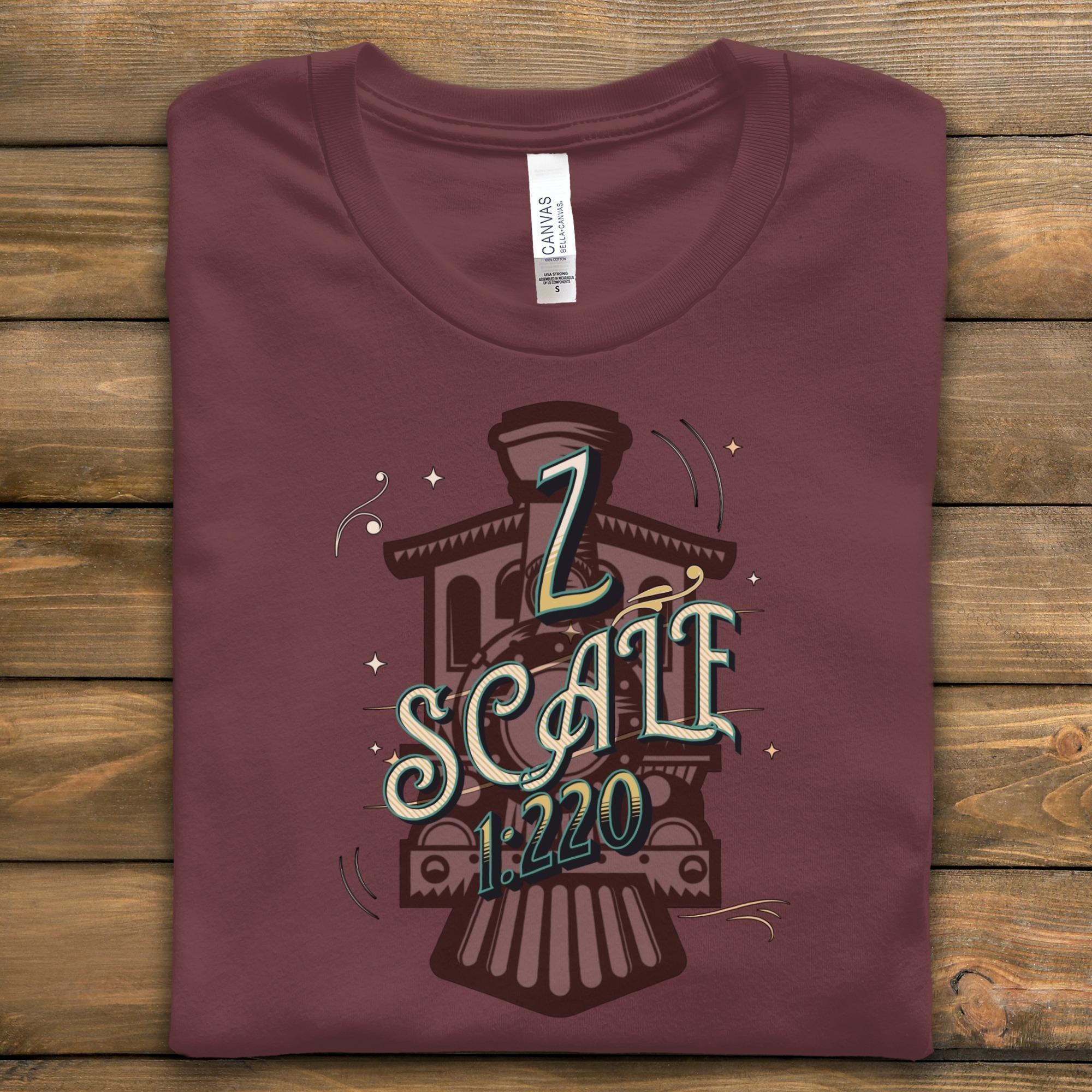Z Scale Train T-Shirt, Model Railroad Tee, Hobby Train Gift, 1 220 Scale Shirt, Train Lover Present, Railroad Fan Apparel
