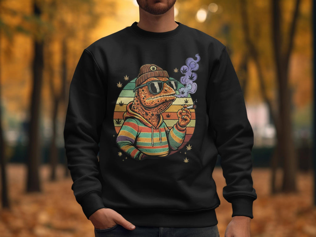 Retro Chameleon Sweater, Funny Animal Sweatshirt, Humorous Shirt, Novelty Crewneck, Cool Graphic Pullover, Unique Gift Idea
