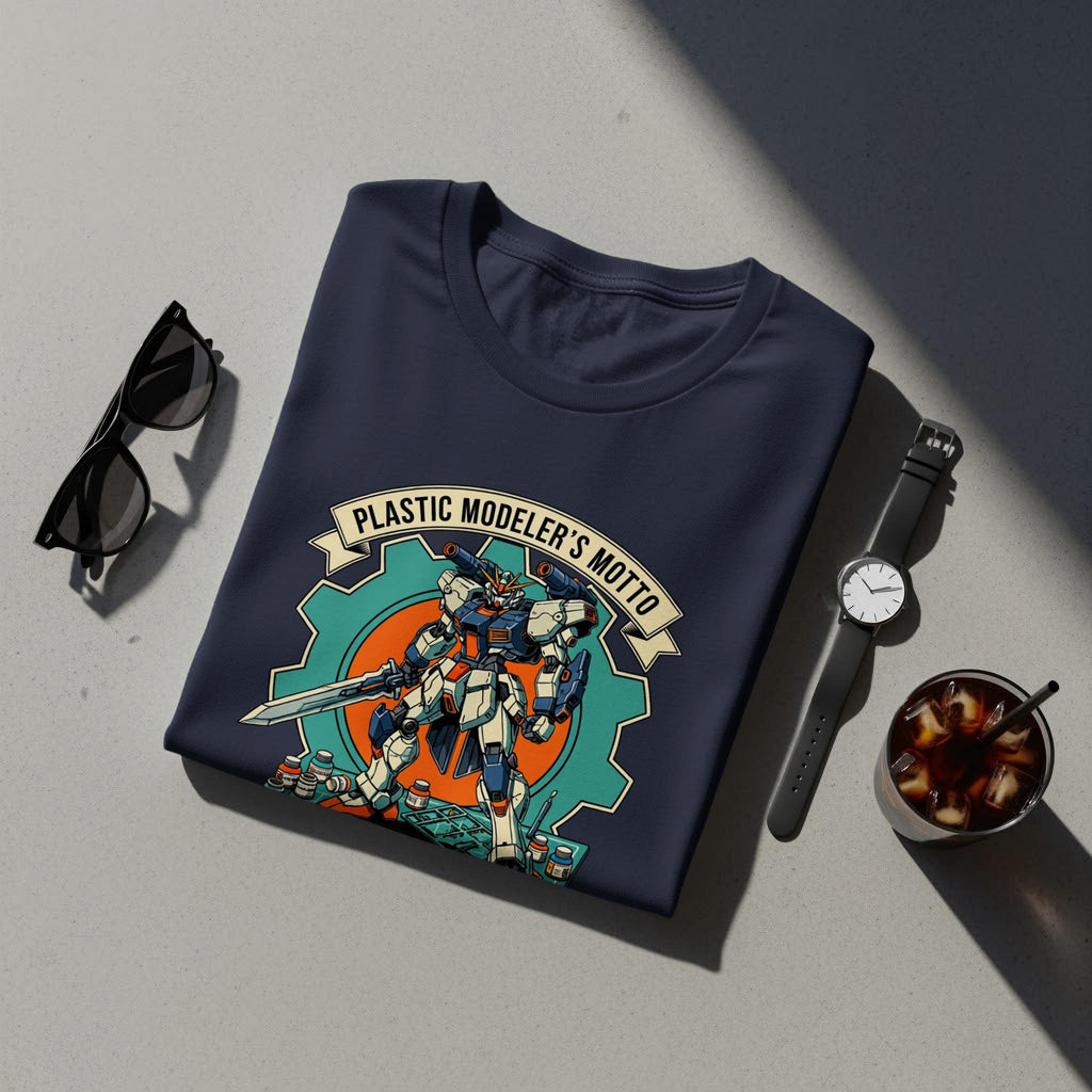 Plastic Modeler's Motto T-Shirt, Graphic Robot Tee, Custom Printed Shirt, Hobby Enthusiast Gift, Unique Gift for Model Builders