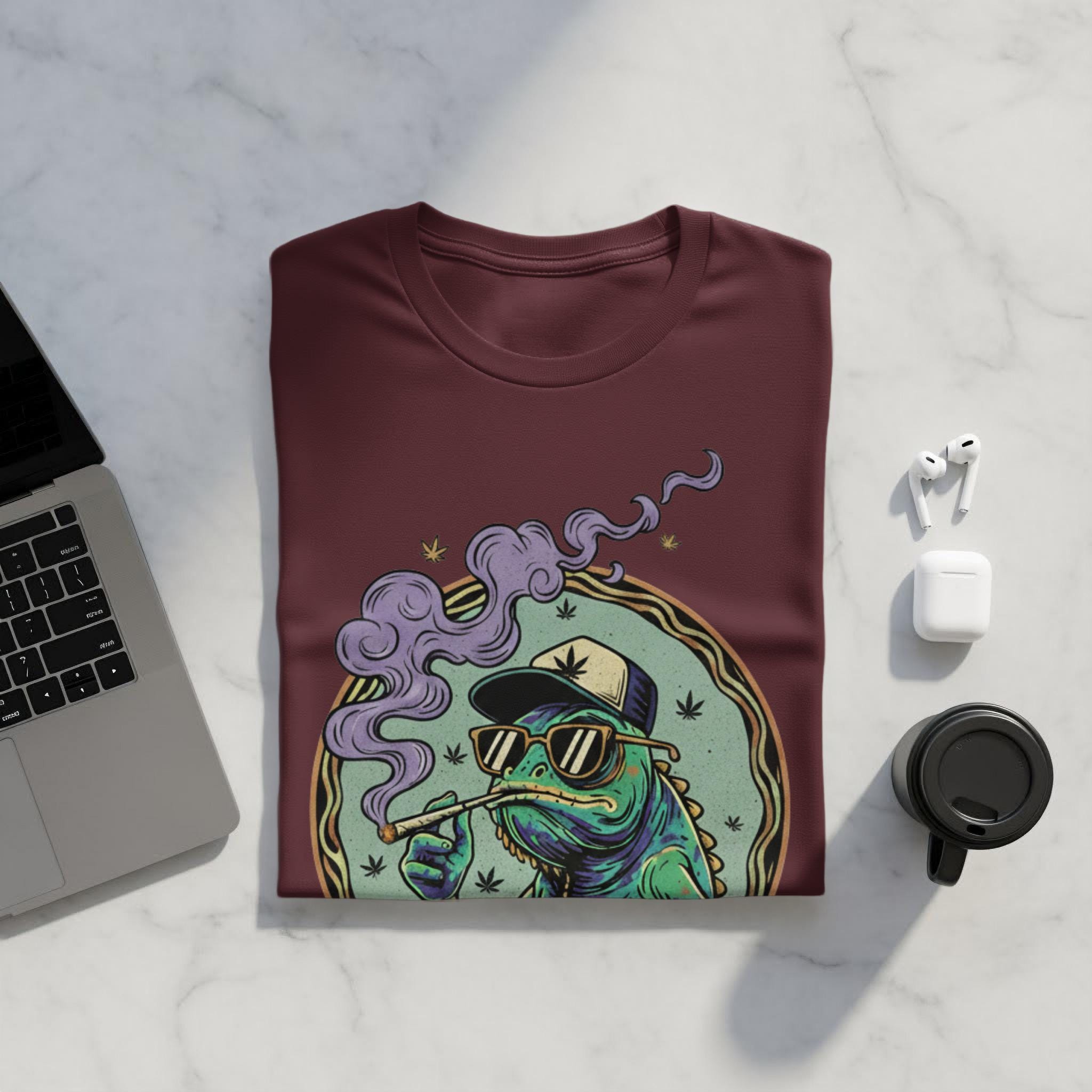 Cool Lizard Smoking T-Shirt, Retro Lizard Tee, Unique Animal Graphic Tee, Fun Hipster Shirt, Trendy Unisex T-Shirt, Casual Wear Gift