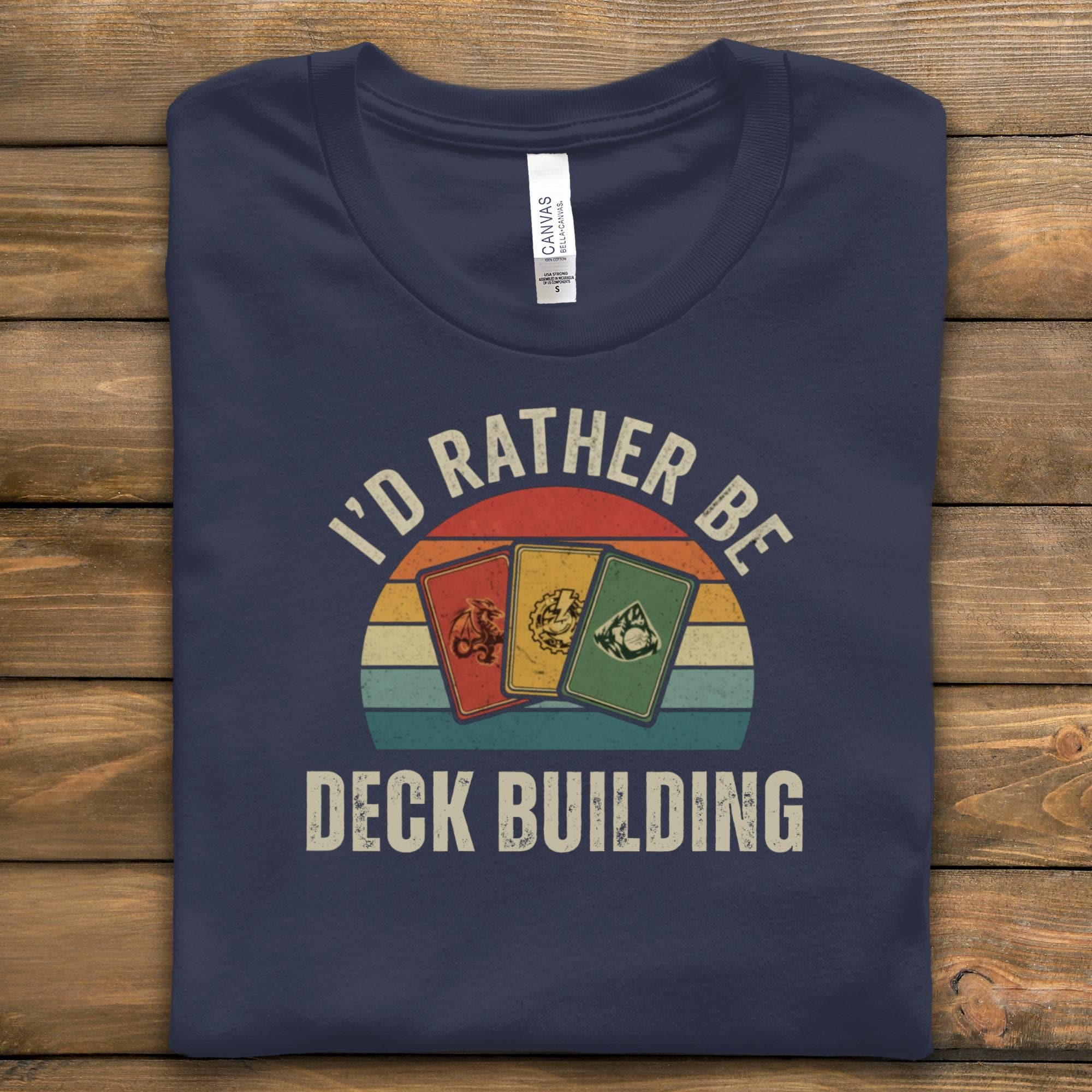 I'd Rather Be Deck Building T-Shirt, Vintage Deck Builder Shirt, Board Game Lover Gift, Card Game Enthusiast Tee