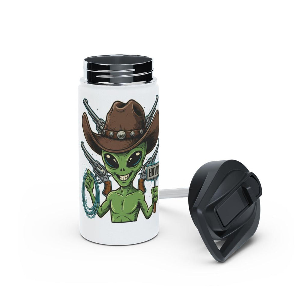 Alien Cowboy Water Bottle, Cute Alien in Cowboy Hat, Fun Alien Art, Alien Lover Gift, Insulated Drinkware for Kids and Adults