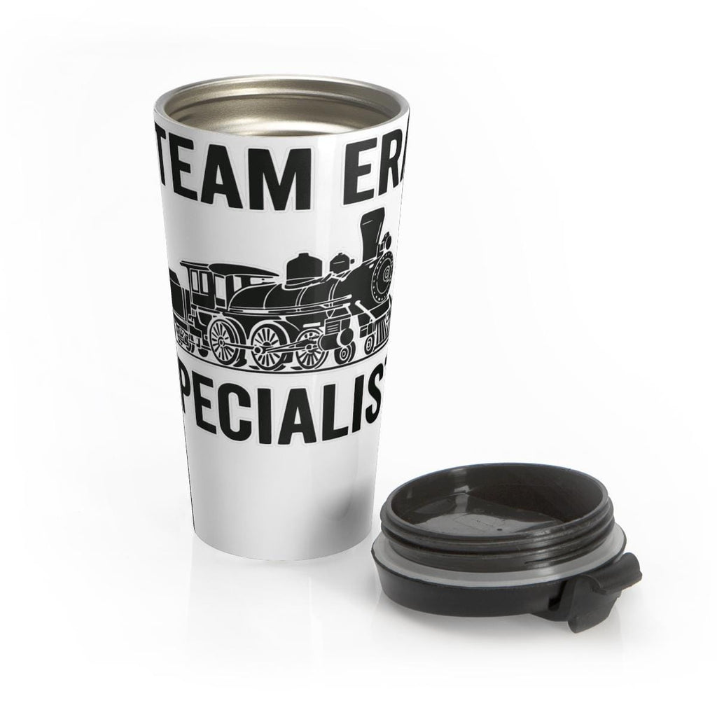Travel Mug Stainless Steel, Insulated Coffee Tumbler, Train Design, Team Era Specialists, Spill Proof Lid, Commuter Cup, 16oz