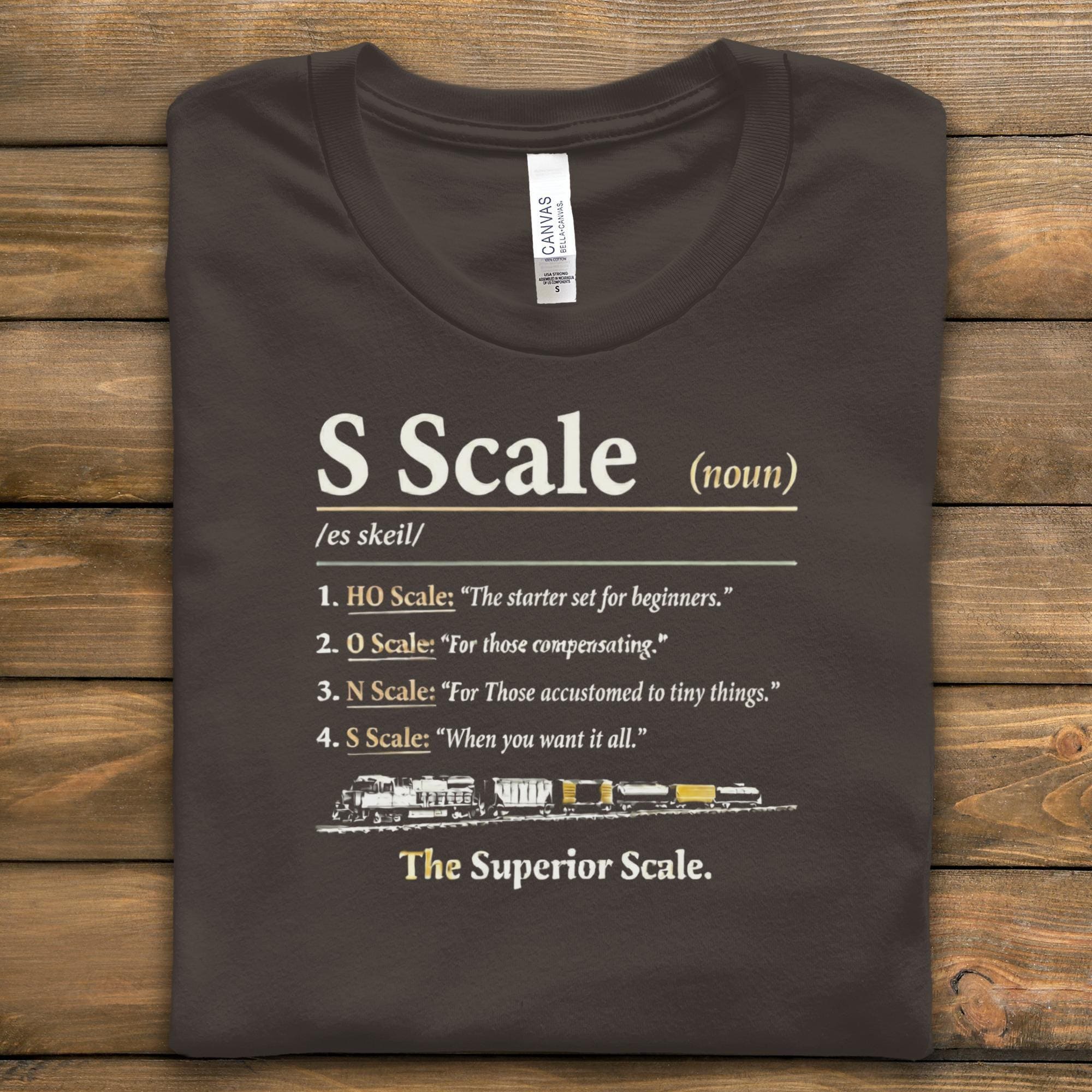 Model Train Enthusiast Shirt, S Scale Definition Tee, Railroad Hobbyist Gift, Model Train Lovers Apparel, Train Modeler T-Shirt, Unique