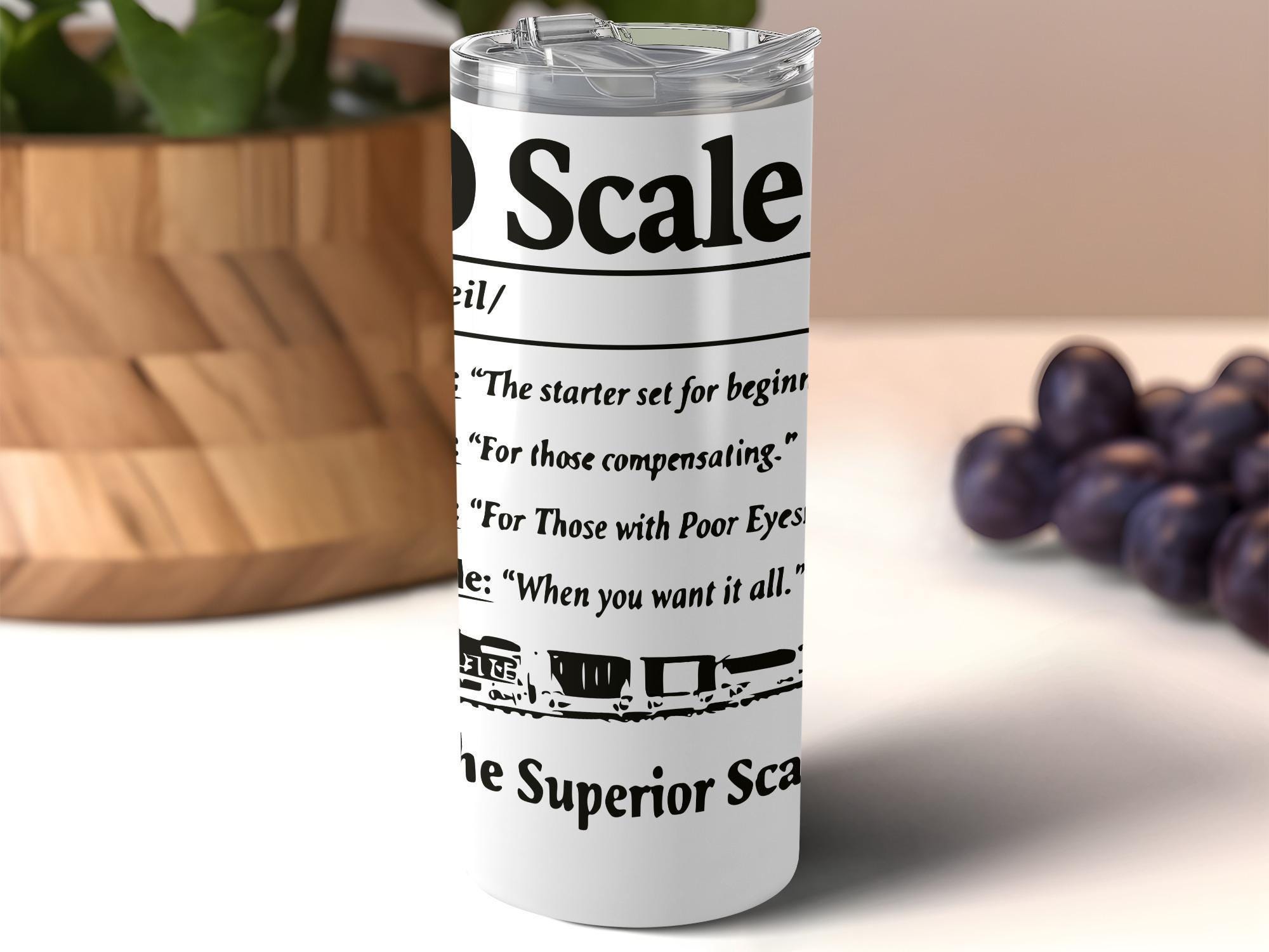 Train Scale Coffee Tumbler, Model Train Enthusiast Gift, Train Lover Travel Mug, Funny Train Quotes, Train Collector Gift, Insulated Cup