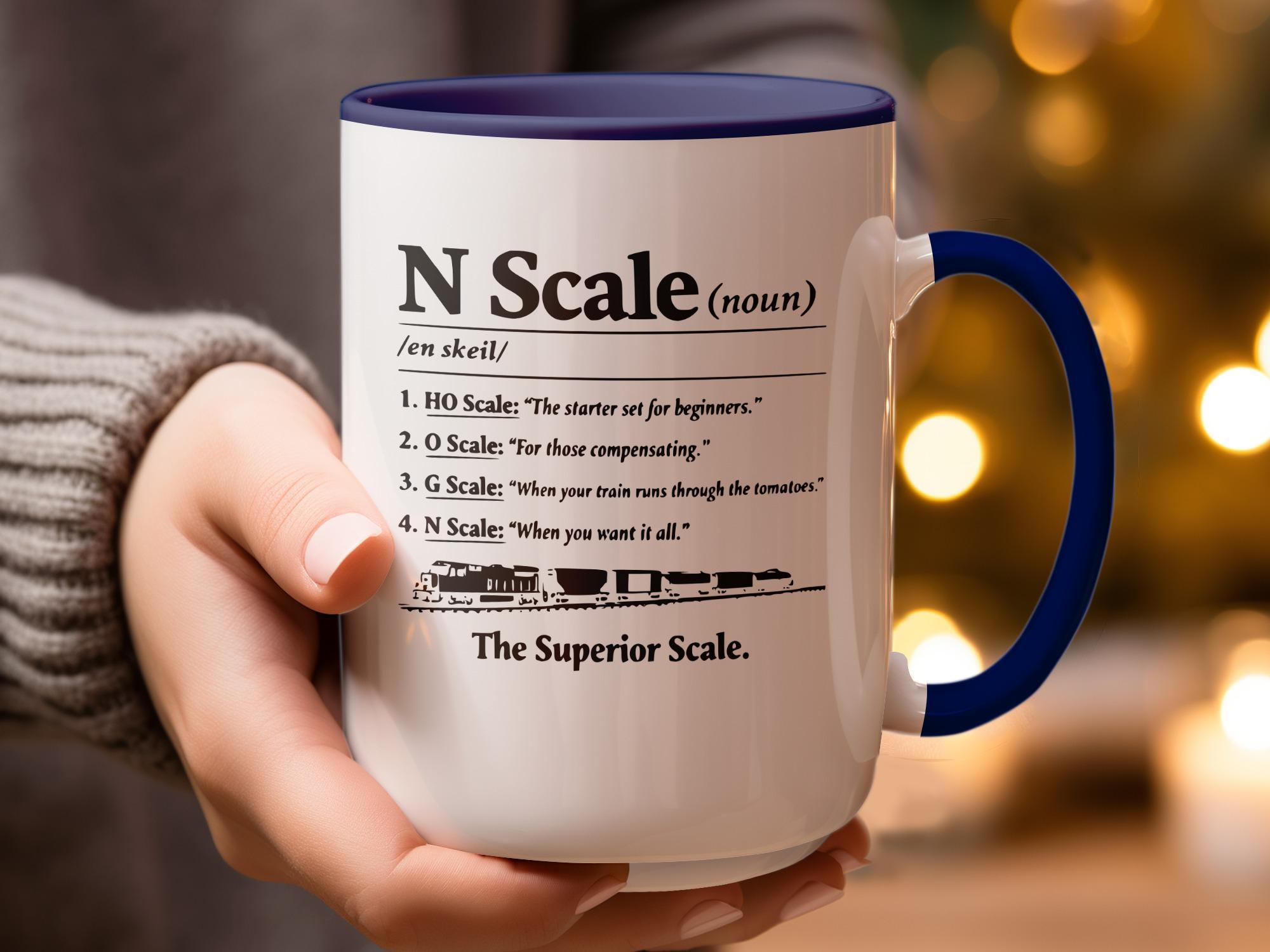 N Scale Train Definition Mug, Funny Train Enthusiast Gift, Model Railroad Lover Coffee Cup, Unique Hobbyist Present, Train Collectors