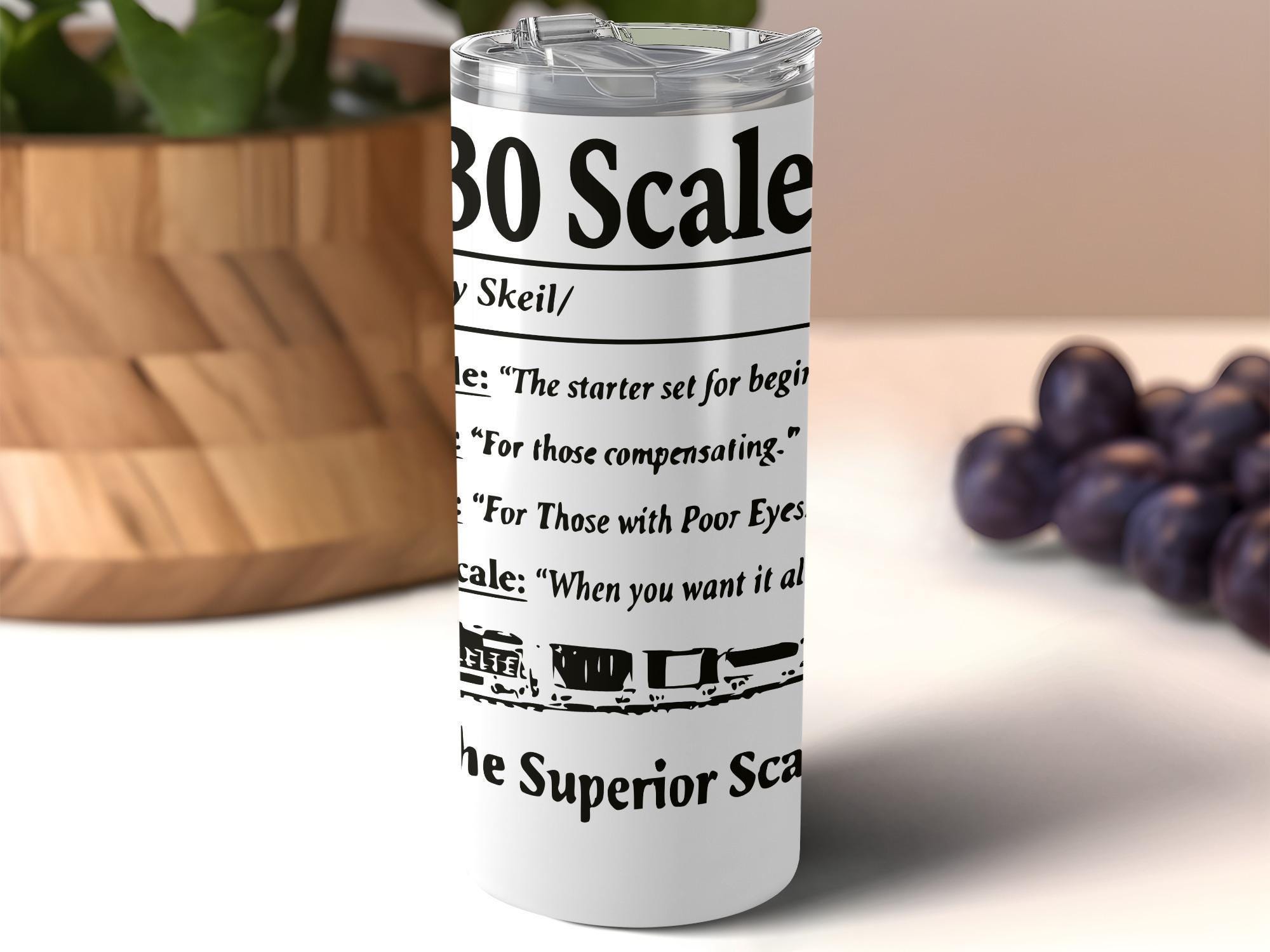Funny Train Scale Meme Tumbler, Coffee Travel Mug, Train Lover Gift, Humorous Train Enthusiast Present, Railfan Drinkware