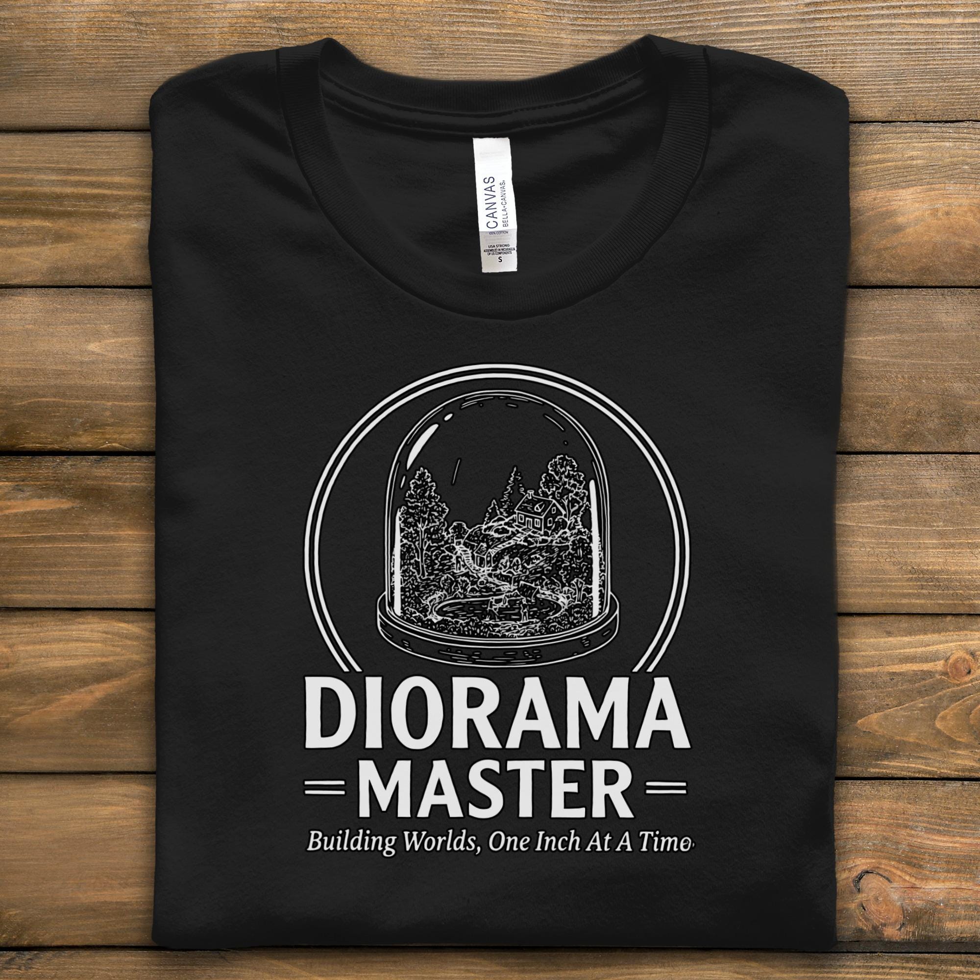 Diorama Master T-Shirt, Building Worlds One Inch At A Time Tee, Unique Gift for Model Enthusiasts, Creative Hobby Shirt