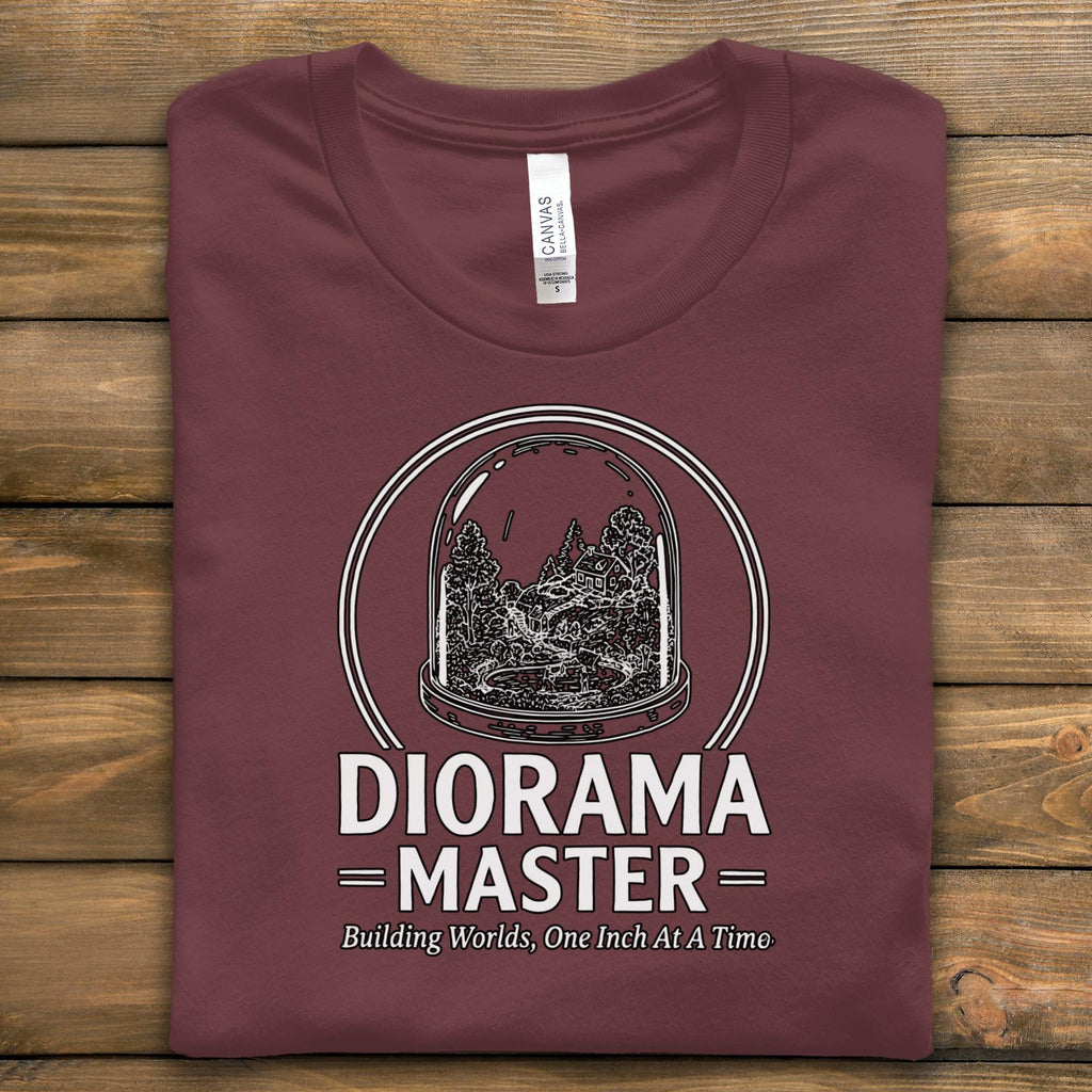 Diorama Master T-Shirt, Building Worlds One Inch At A Time, Gift for Model Makers, Hobby Enthusiasts Tee, Creative DIY Art Shirt