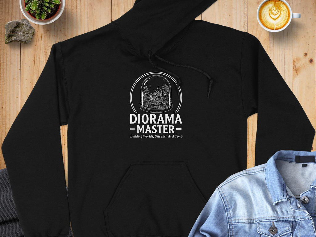 Diorama Master Hoodie, Building Worlds One Inch At A Time Sweatshirt, Unique Gift for Hobbyists, Creative Art Enthusiasts