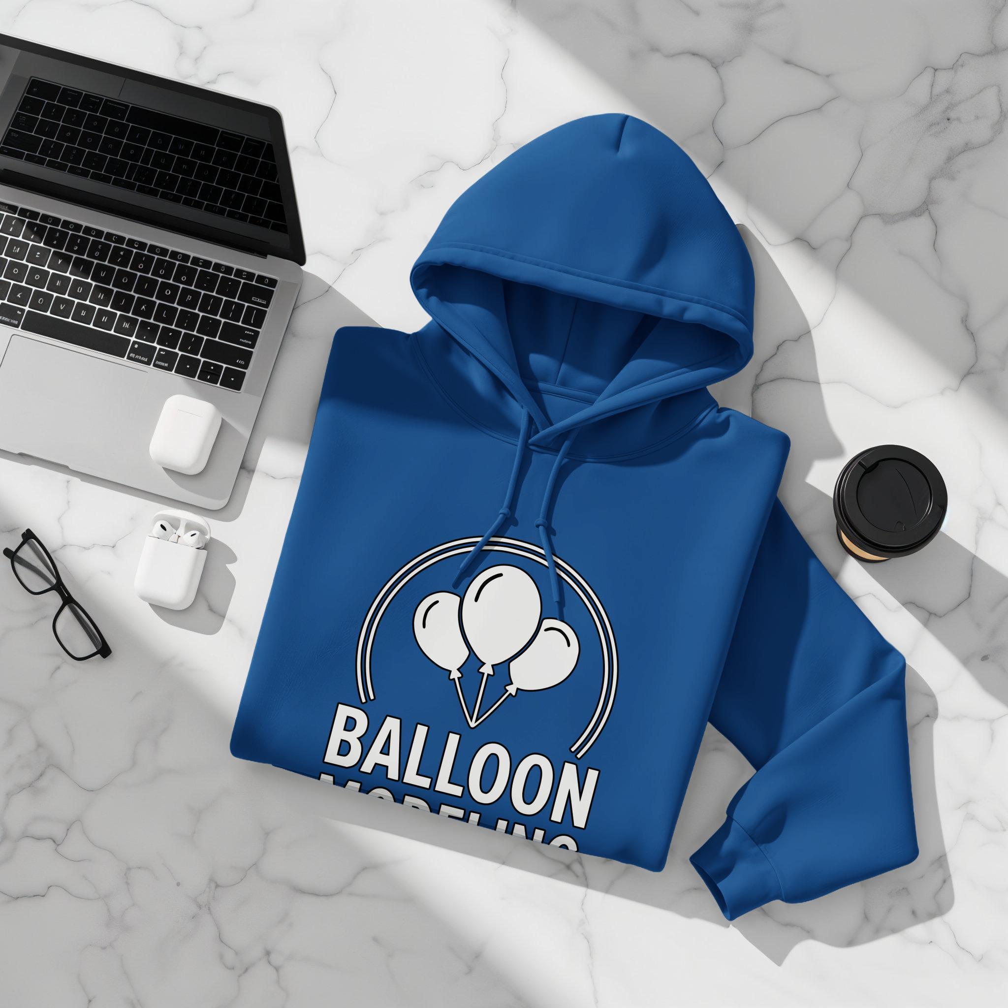 Balloon Modeling Hoodie, Funny Balloon Animal Lover Gift, Balloon Twisting Sweatshirt, Balloon Artist Apparel, Blue Hoodie