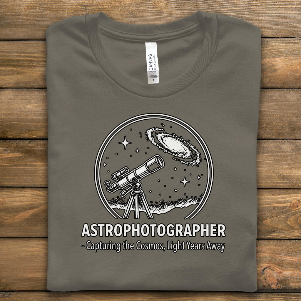 Astrophotographer Shirt, Astronomy Enthusiast Gift, Telescope Galaxy Design Tee, Capturing the Cosmos, Space Lover Tshirt