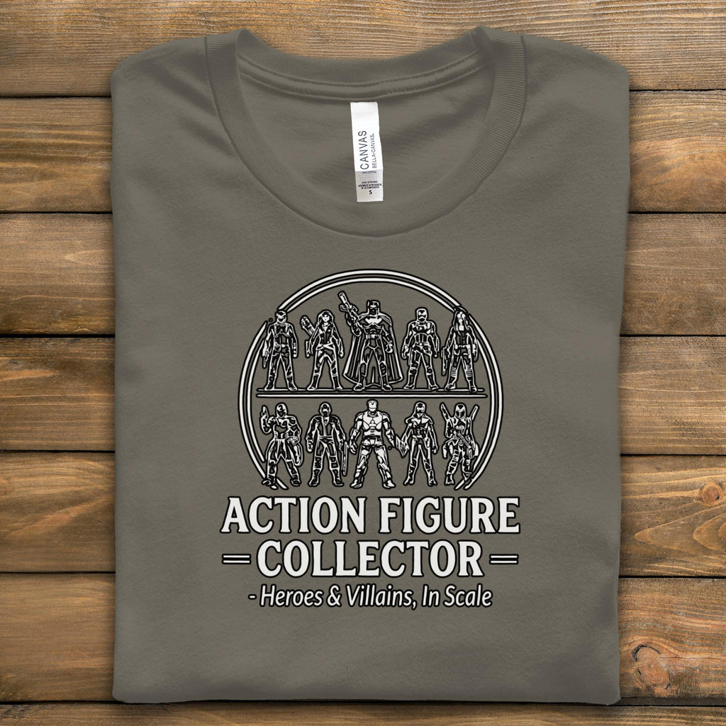 Action Figure Collector T-Shirt, Heroes Villains Collectors Tee, In Scale Figures Shirt, Collectibles Fan Gift, Graphic Tee