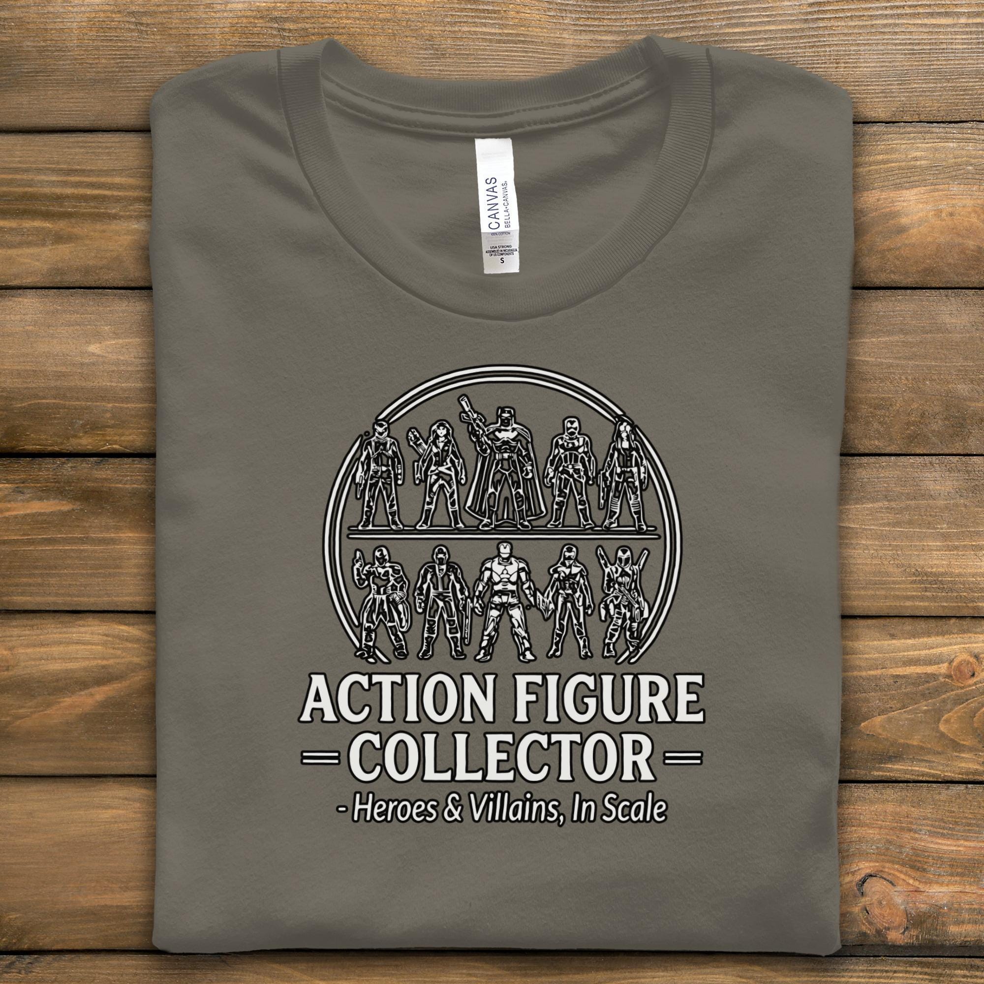 Action Figure Collector T-Shirt, Heroes Villains Collectors Tee, In Scale Figures Shirt, Collectibles Fan Gift, Graphic Tee
