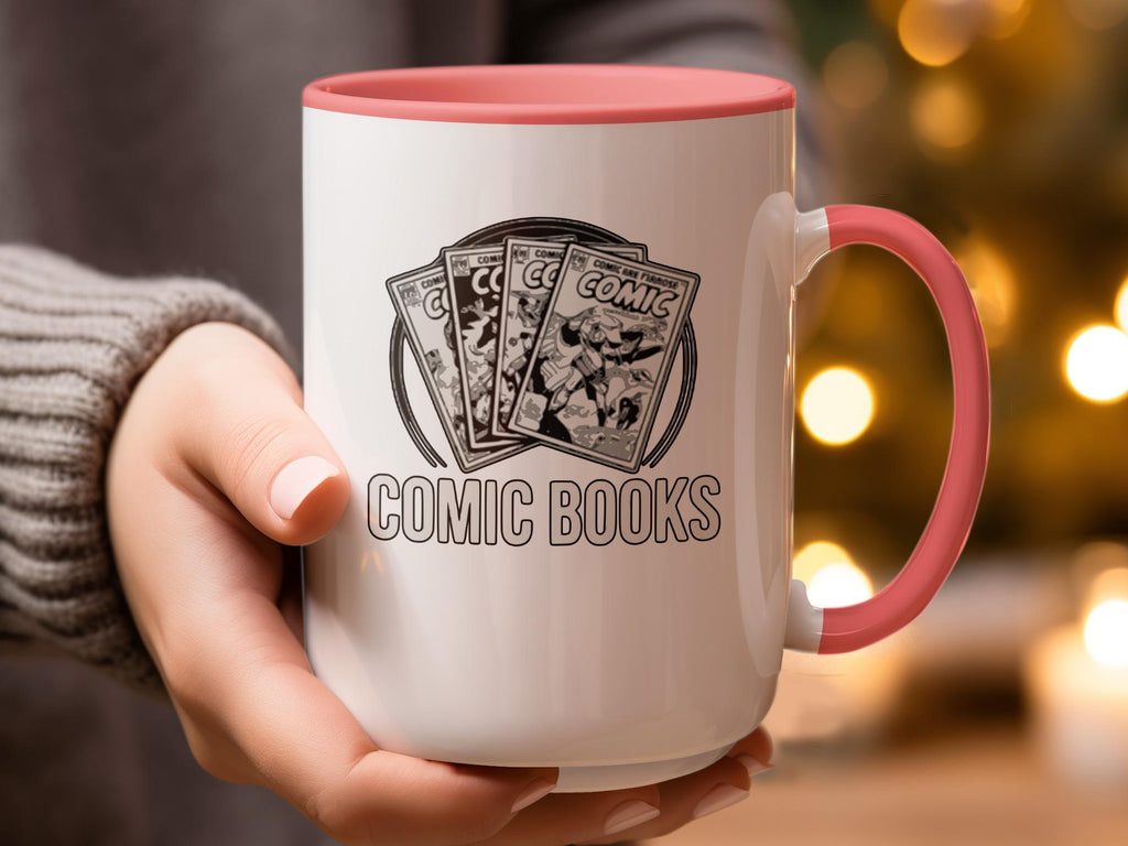 Comic Books Mug, Graphic Novel Fan Gift, Coffee Cup for Comic Enthusiasts, Unique Book Lover Mug, Retro Comic Book Cup