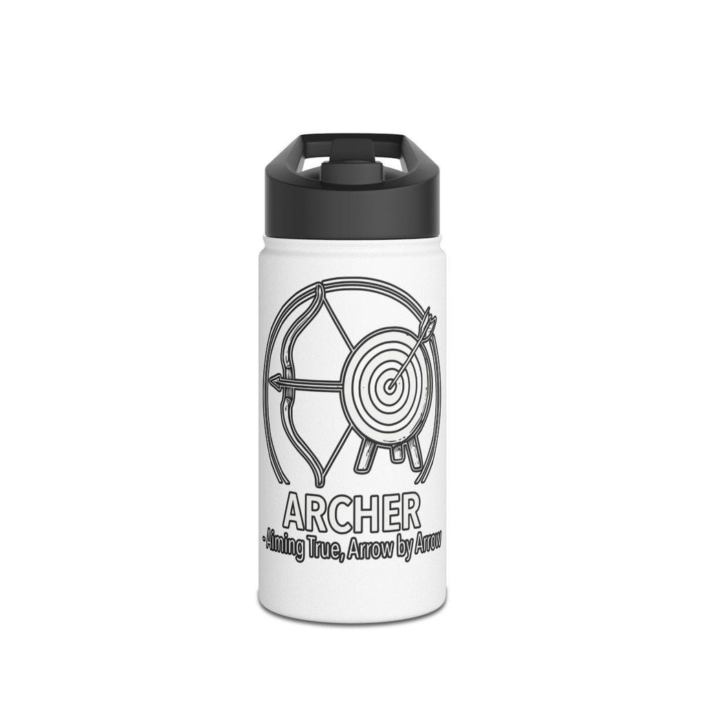 Archer Water Bottle, Target Bow and Arrow Design, Ideal for Archery Lovers, Aiming True Arrow by Arrow Sports Drink Accessory