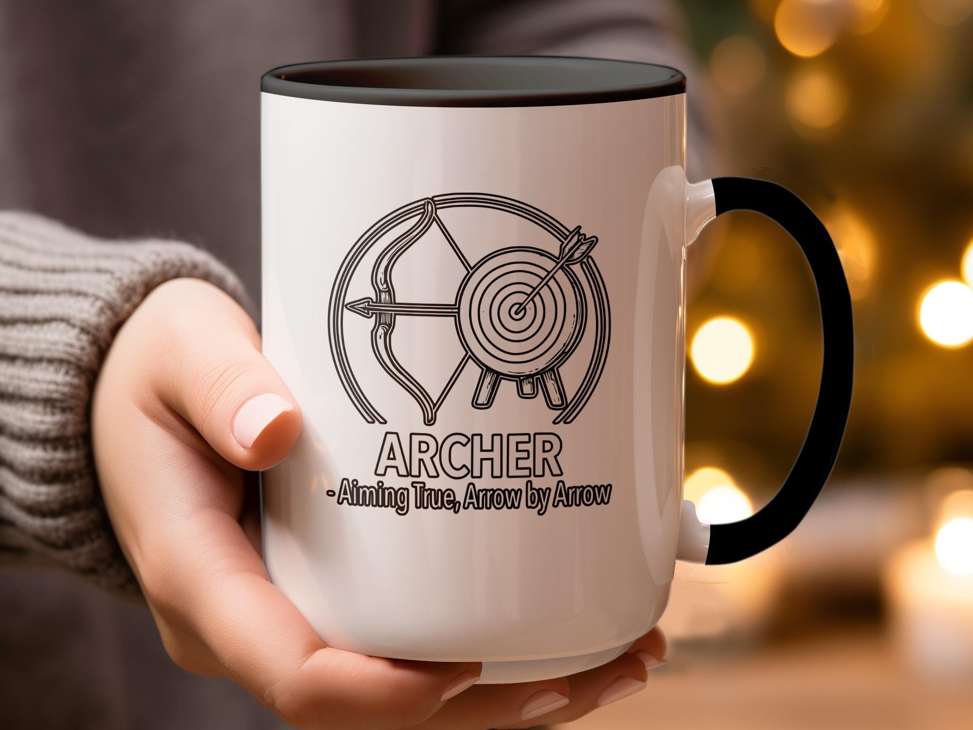 Archer Mug, Archery Gift, Arrow Target Design, Aiming True Quote, Unique Archery Lover Present, Perfect for Archers, Archery Enthusiasts
