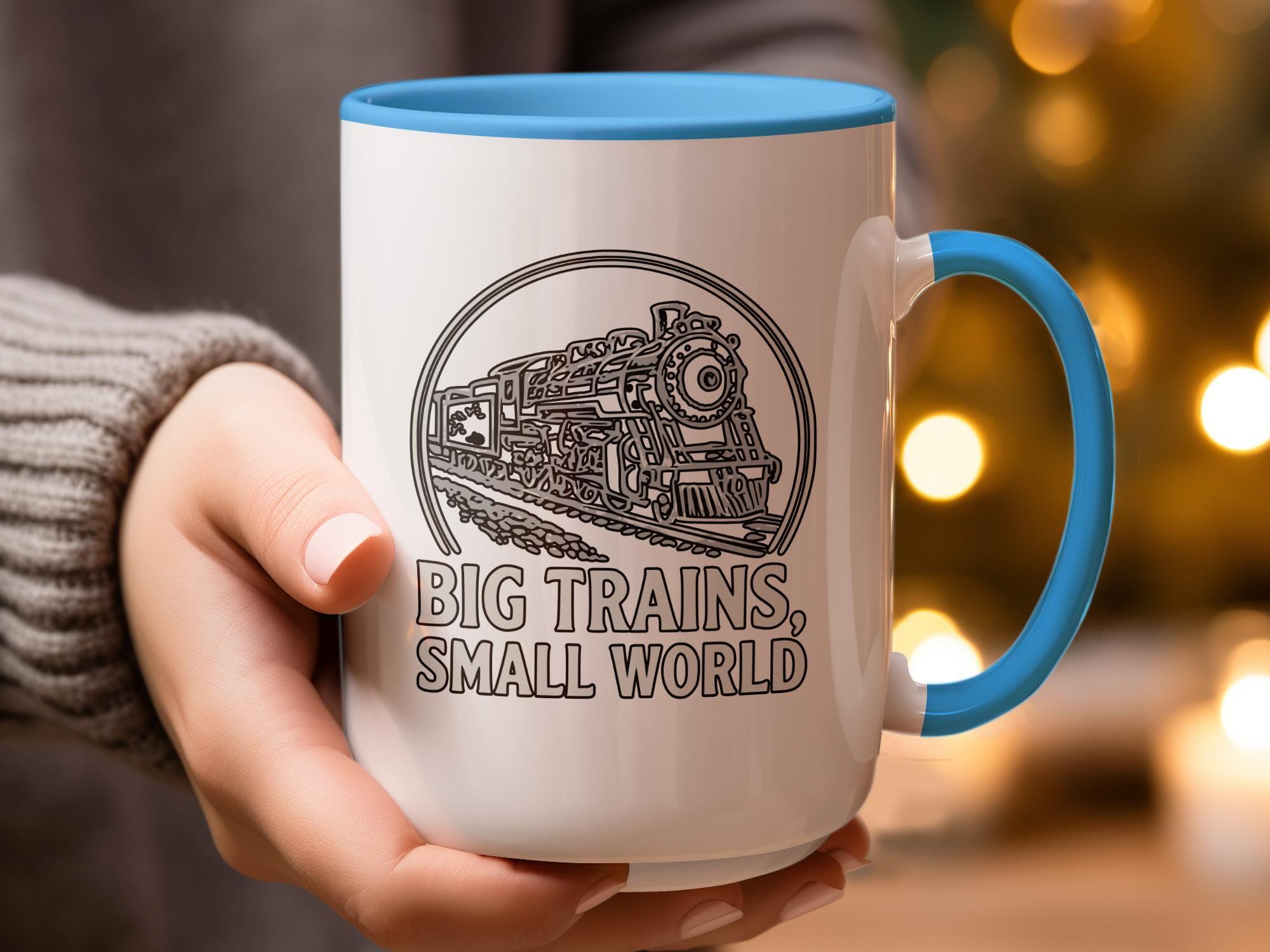 Big Trains Small World Mug, Train Lover Gift, Train Enthusiast Ceramic Mug, Railway Fan Mug, Railroading Coffee Cup