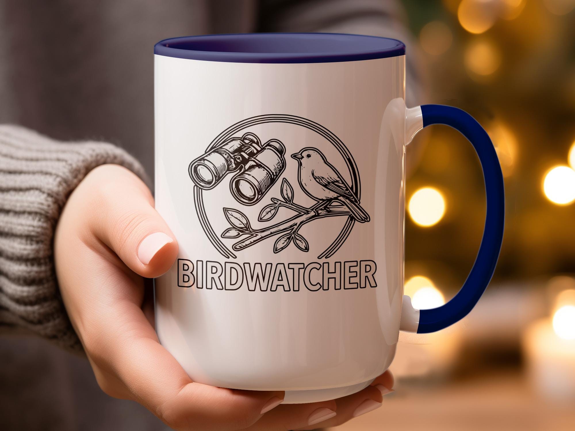 Birdwatcher Coffee Mug, Birdwatching Gift, Nature Lover Mug, Outdoor Enthusiast Cup, Bird Lover Gift, Binoculars Bird Art Mug