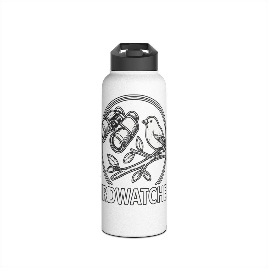 Birdwatcher Water Bottle, Birdwatching Gift, Binoculars and Bird Design, Nature Enthusiast Gift, Outdoor Adventure, Eco Friendly