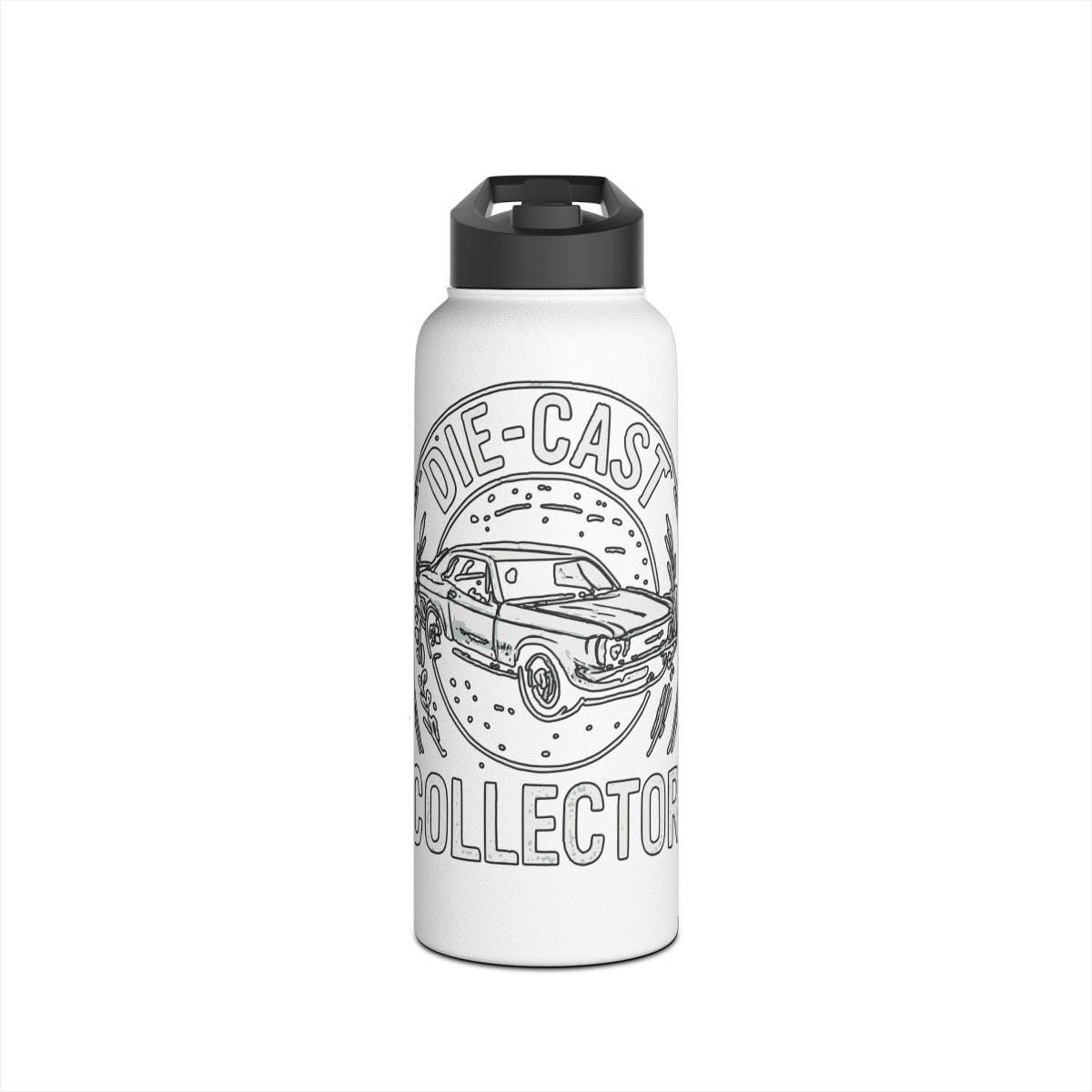 Die Cast Collector Water Bottle, Vintage Car Enthusiast Gift, Retro Car Design Bottle, Classic Car Lover, Unique Diecast Fan Flask