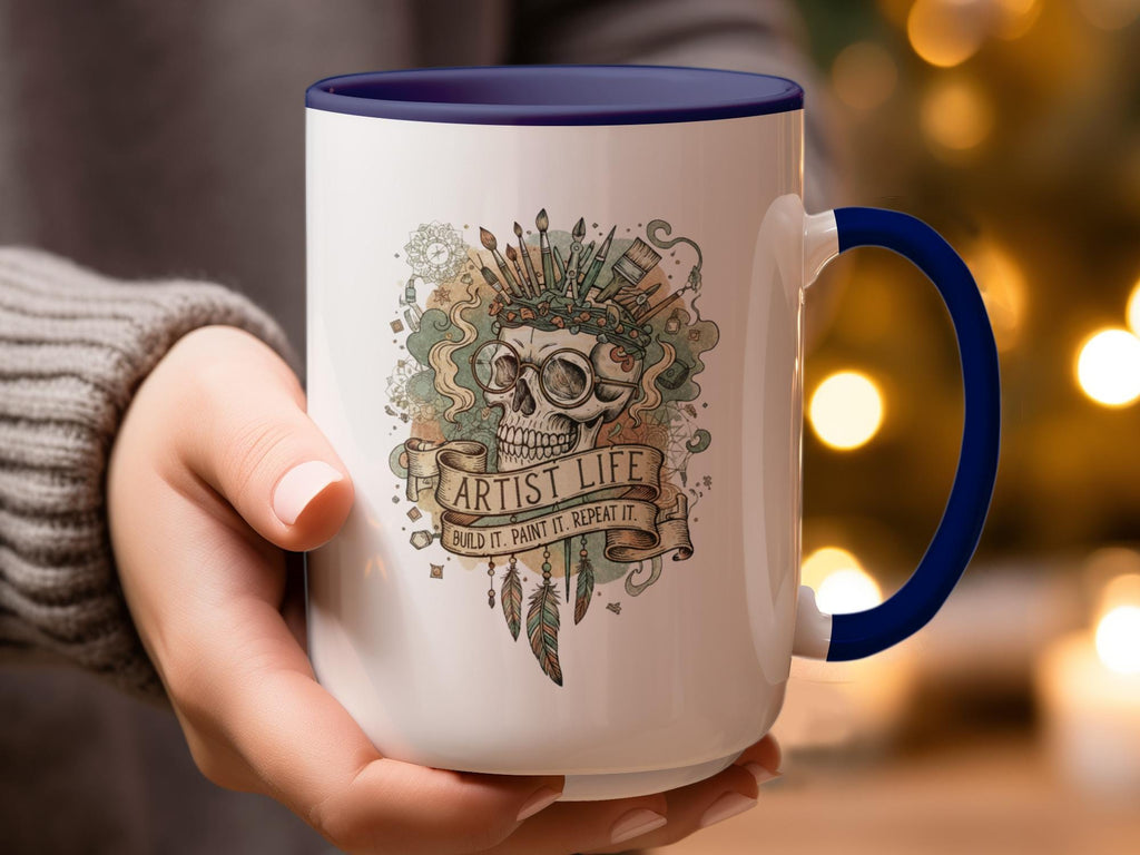 Unique Artist Life Mug, Skull Art Mug, Painter Gift, Creative Soul Mug, Artistic Life Mug, Art Supply Mug, Build It Paint It Mug