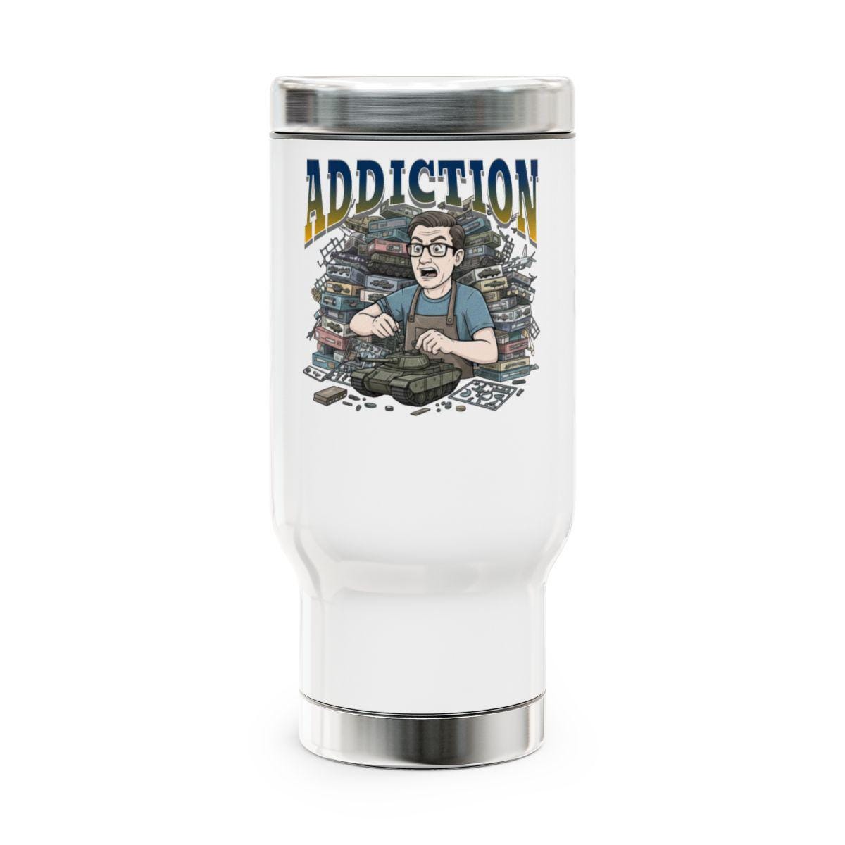 Funny Gamer Travel Mug, Nerdy Coffee Tumbler, Gamer Addiction Cup, Geeky Gift for Him, Video Game Lover Gift, Unique Tea Cup