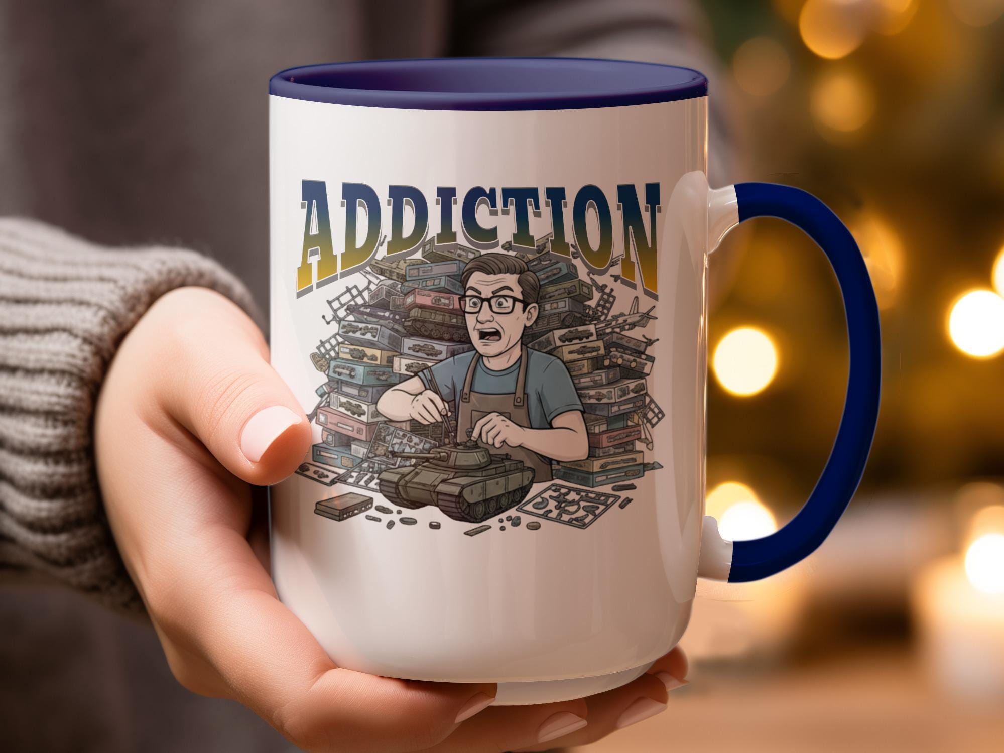 Funny Addiction Mug, Hobby Enthusiast Gift, Collectors Coffee Cup, Perfect for Model Building Fans, Unique Novelty Item