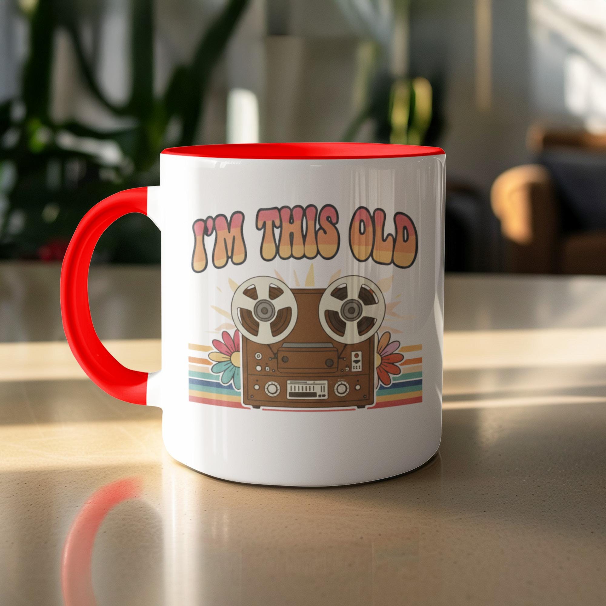 Retro Vintage I’m This Old Coffee Mug, Funny Nostalgic Gift For Music Lovers, Cool Retro Design Mug, Unique Gift Idea